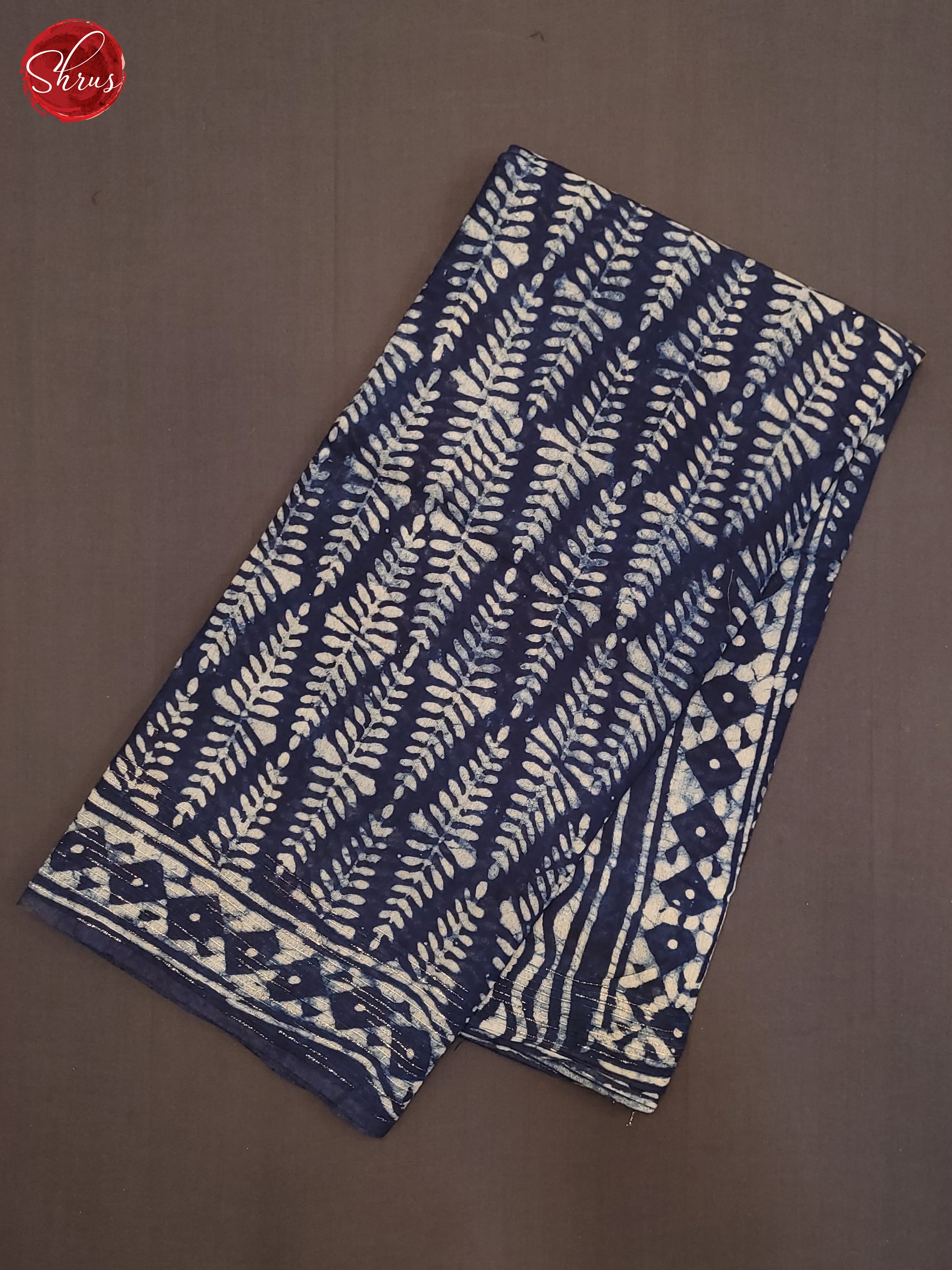 Dark  Blue(Single Tone)- Jaipur cotton Saree - Shop on ShrusEternity.com