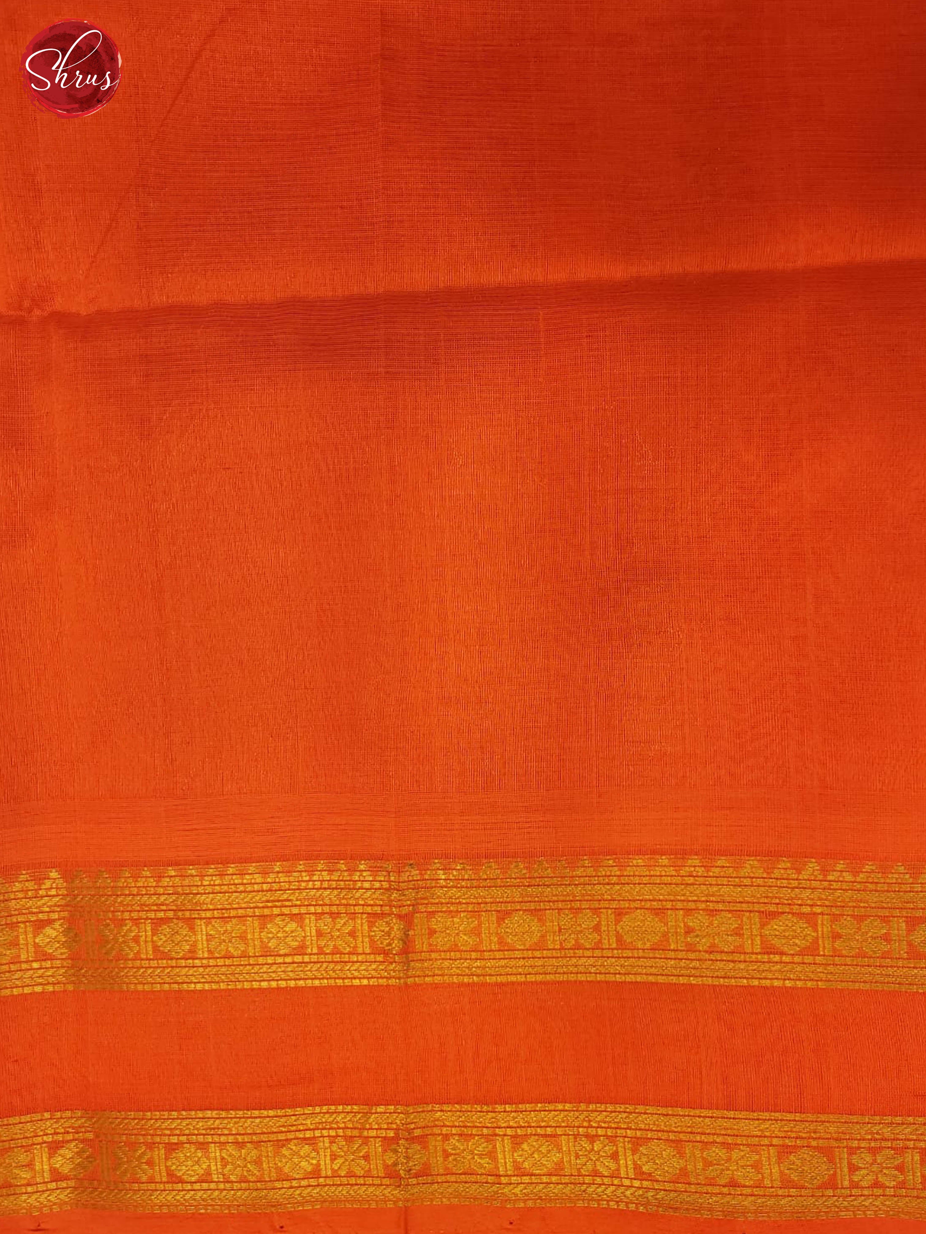 Blue and Orange- Silk Cotton saree - Shop on ShrusEternity.com