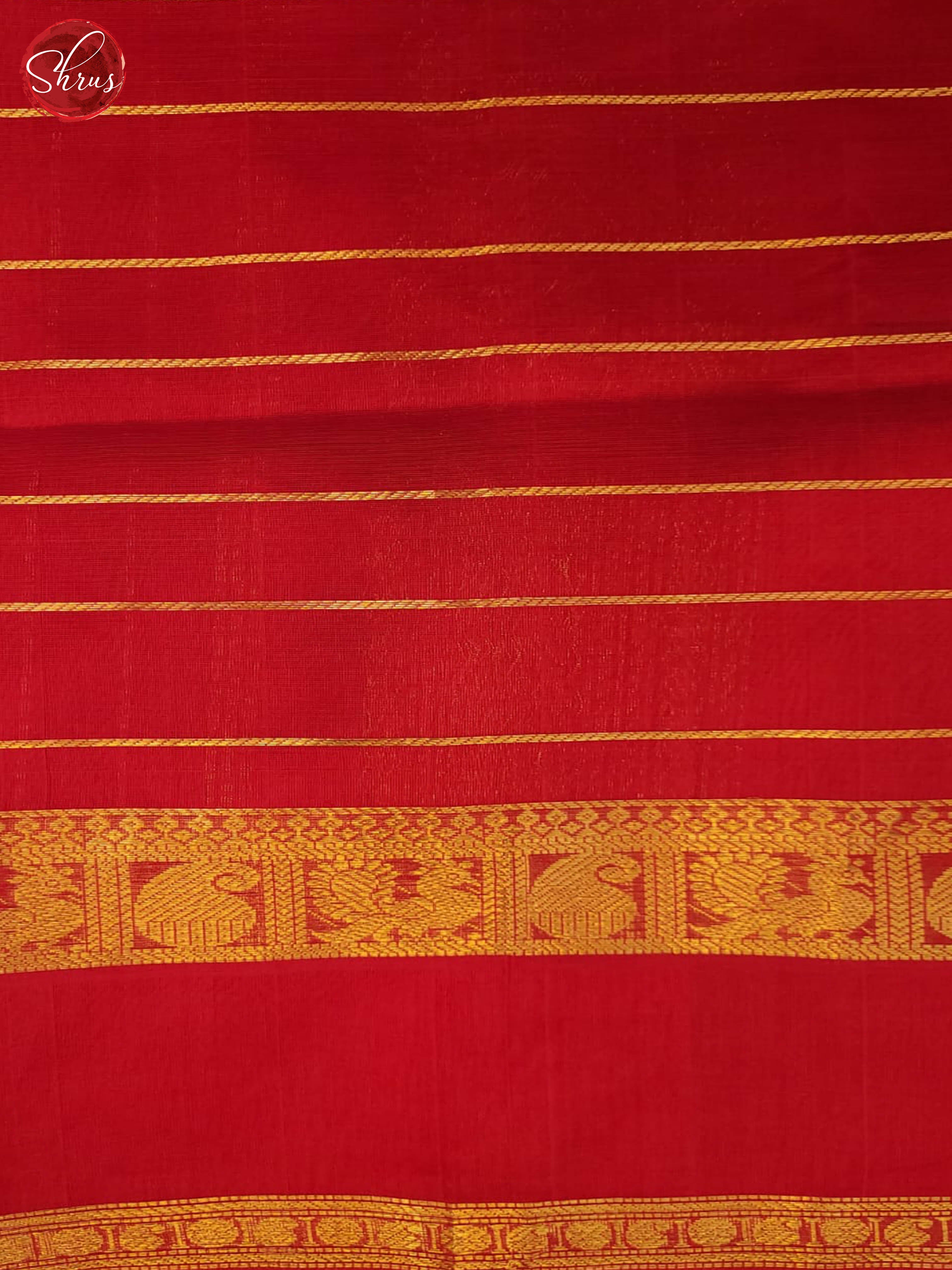 peach and Red-Silk Cotton Saree - Shop on ShrusEternity.com