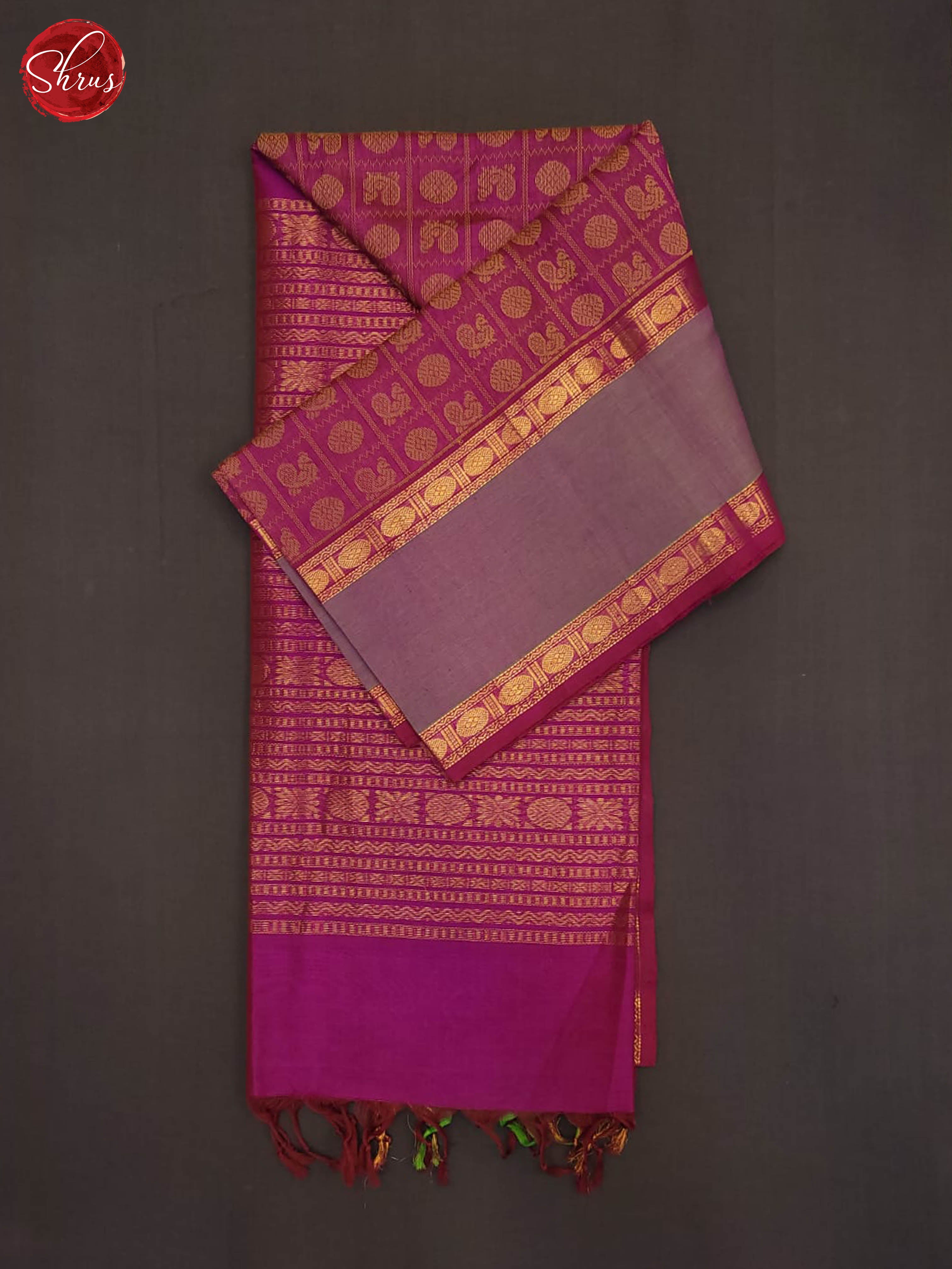 purple - Silk Cotton Saree - Shop on ShrusEternity.com