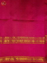 Bottle Green & Pink - Silk Cotton Saree - Shop on ShrusEternity.com