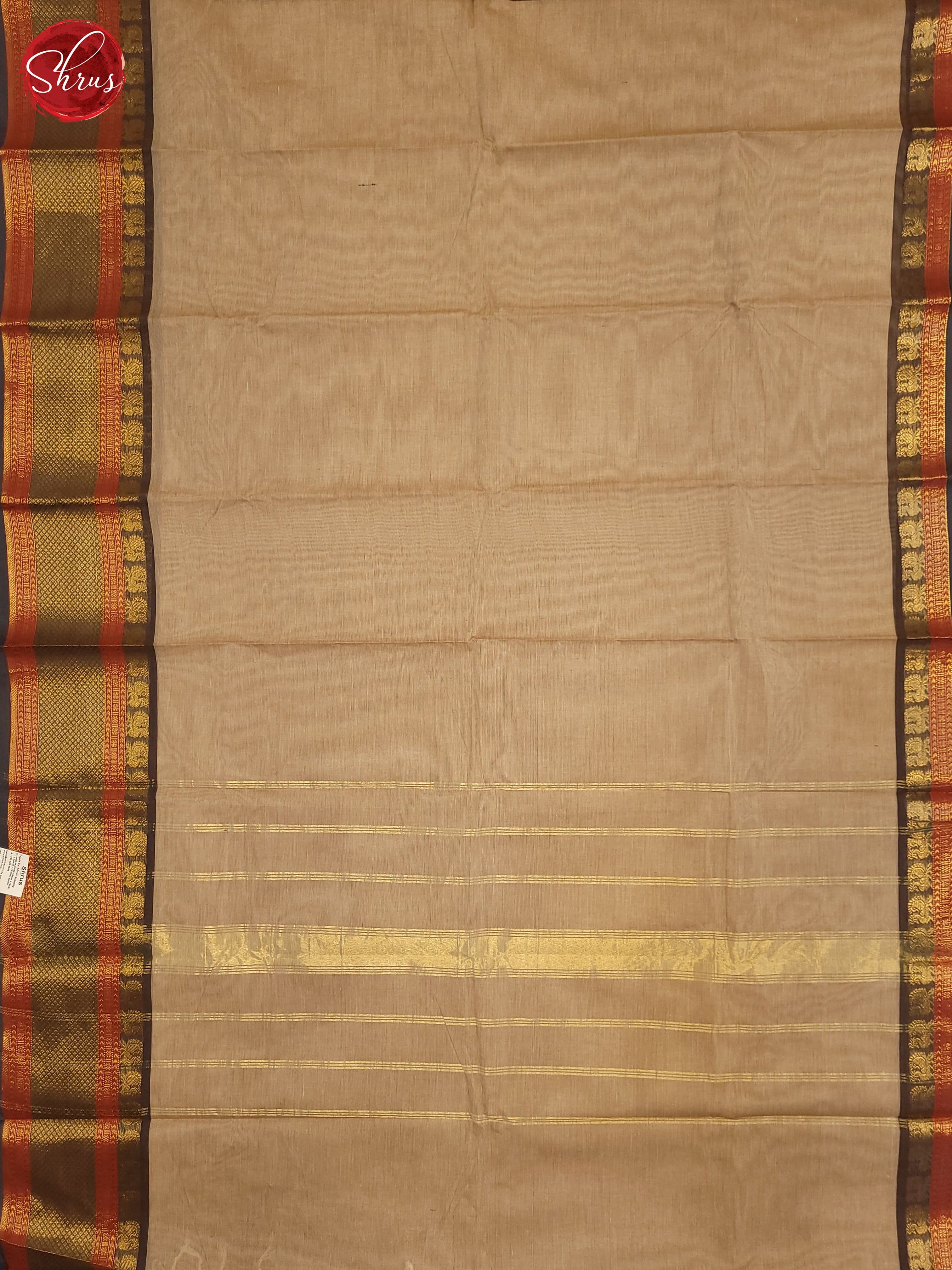 Beige & Green - Chettinad Cotton Saree - Shop on ShrusEternity.com