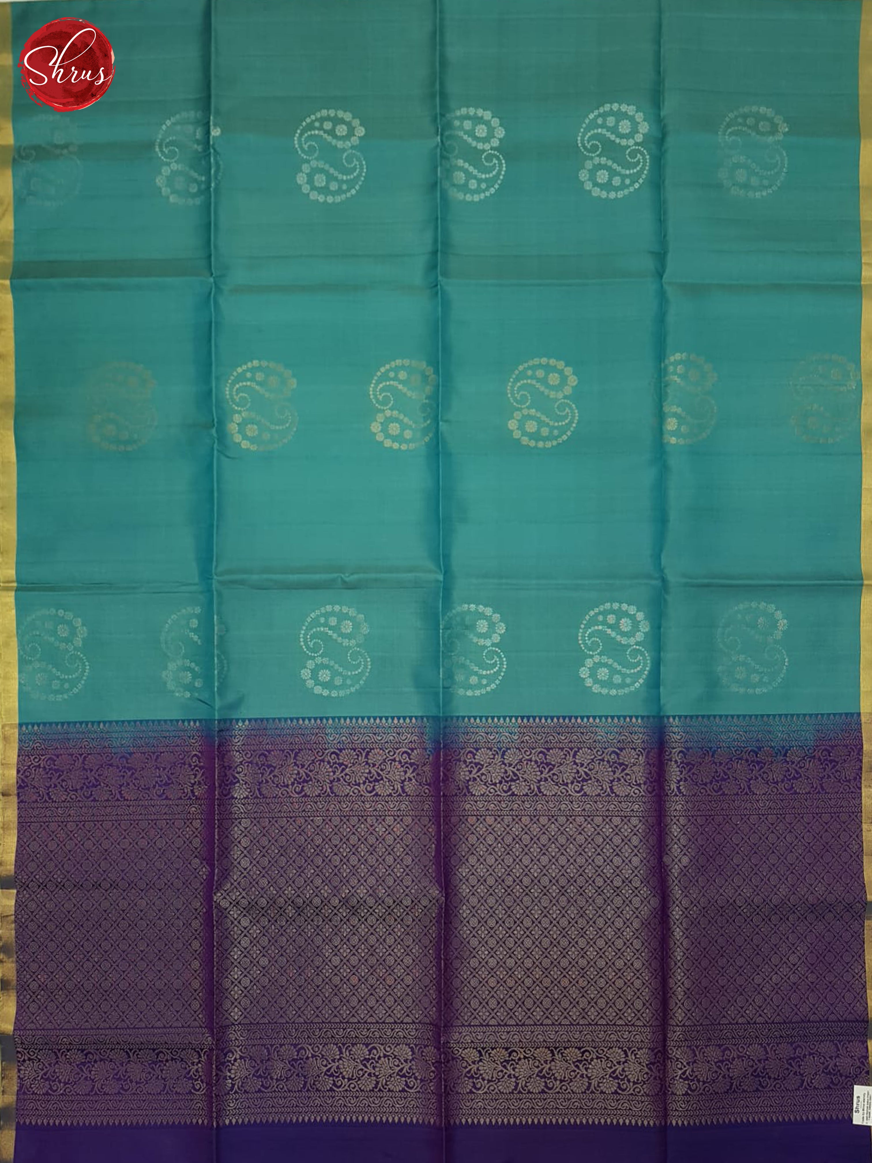 Teal Green & Purple - Soft Silk Saree - Shop on ShrusEternity.com