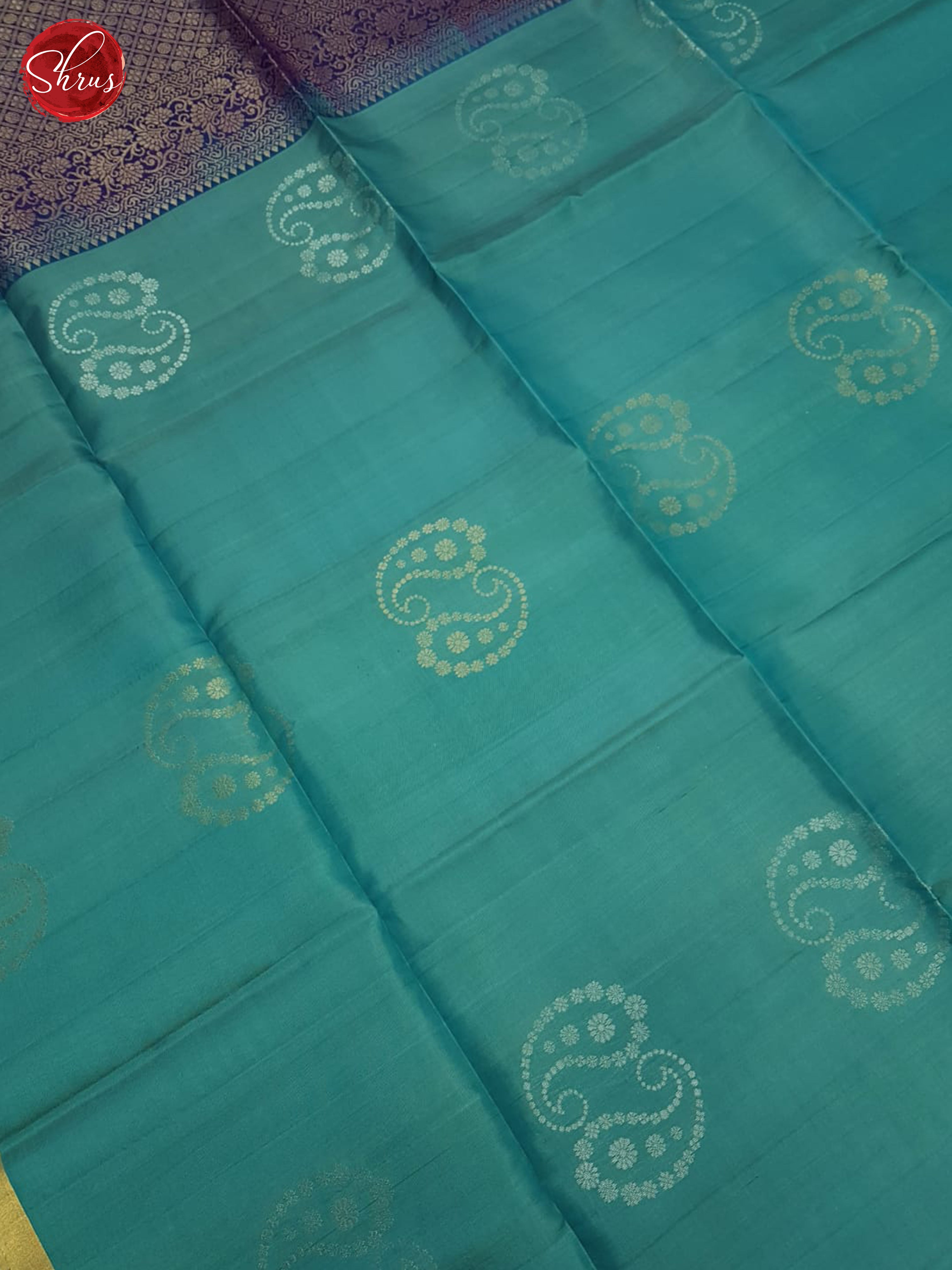 Teal Green & Purple - Soft Silk Saree - Shop on ShrusEternity.com