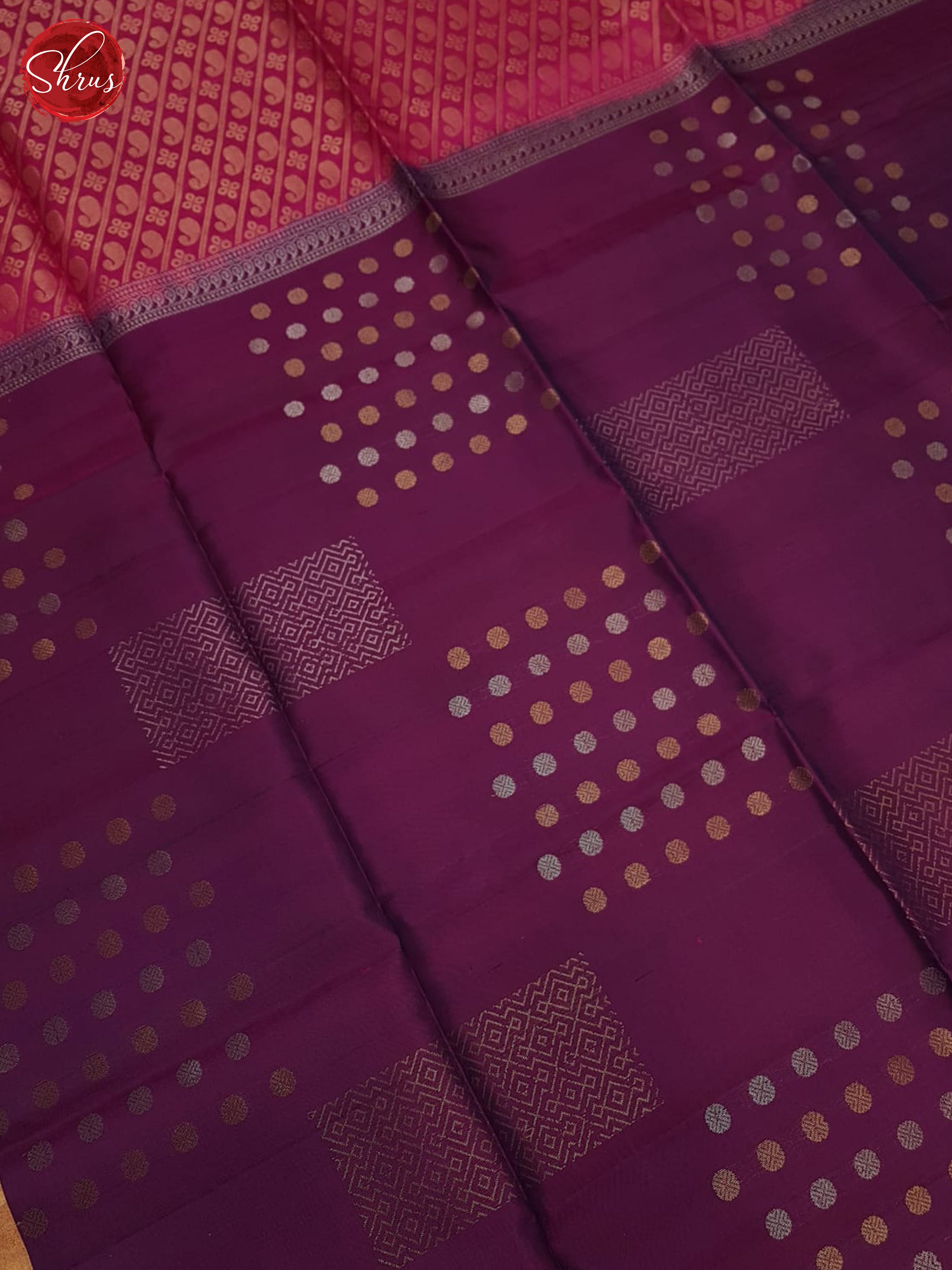 Wine & Pink - Soft Silk Saree - Shop on ShrusEternity.com