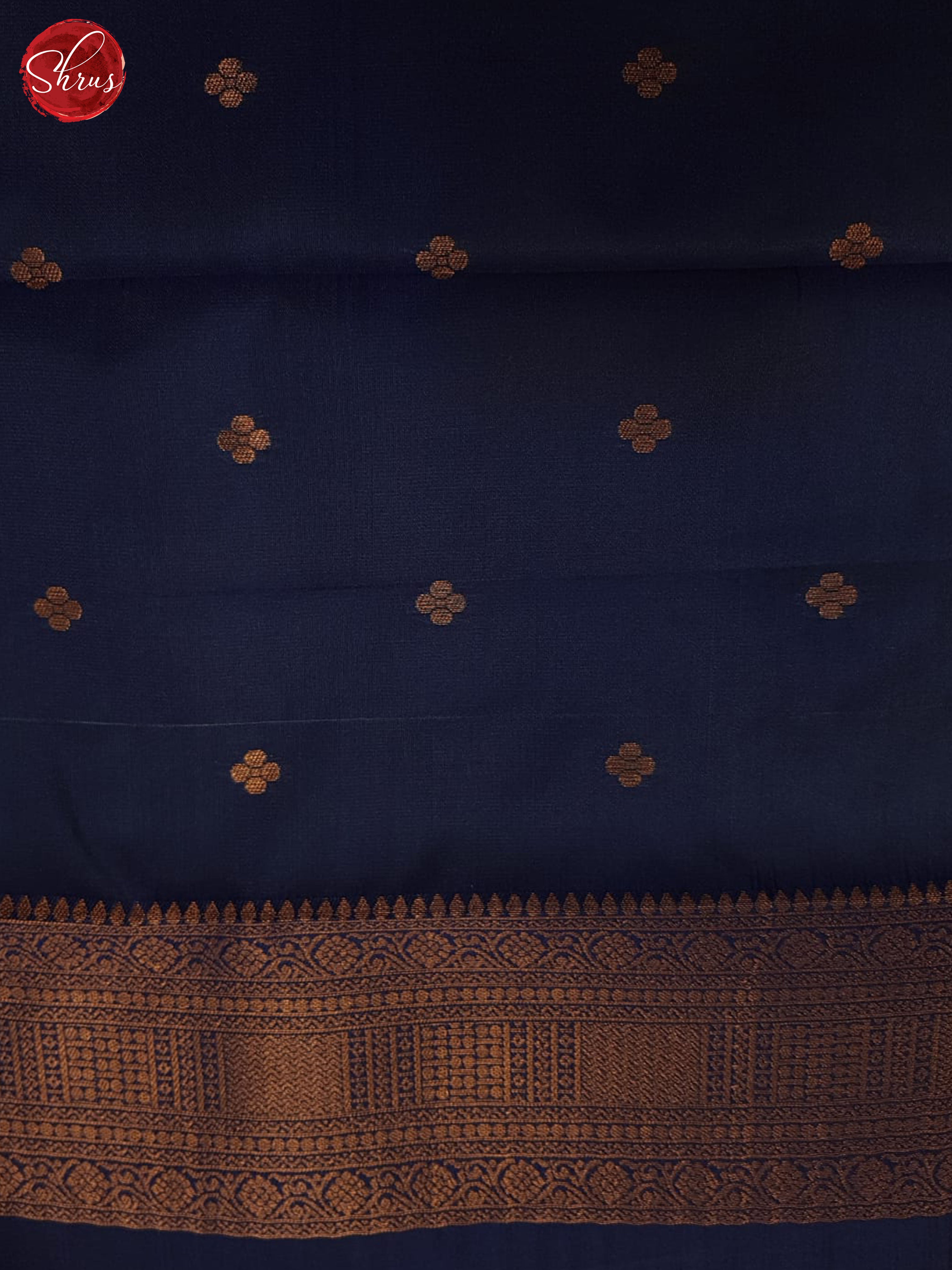 Cream & Blue- Semi Kanchipuram Saree - Shop on ShrusEternity.com