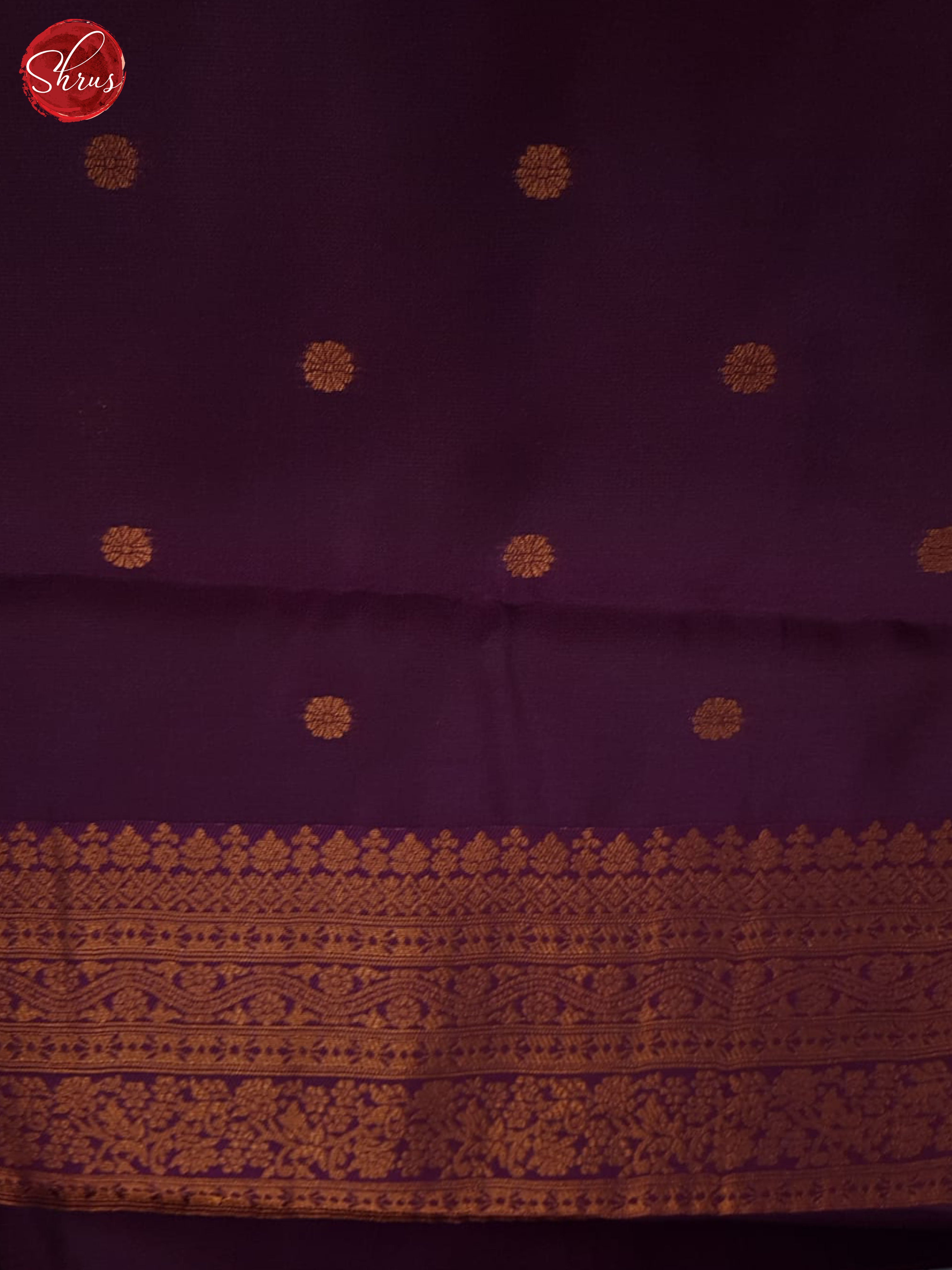 Grey & Wine- Semi Kanchipuram Saree - Shop on ShrusEternity.com