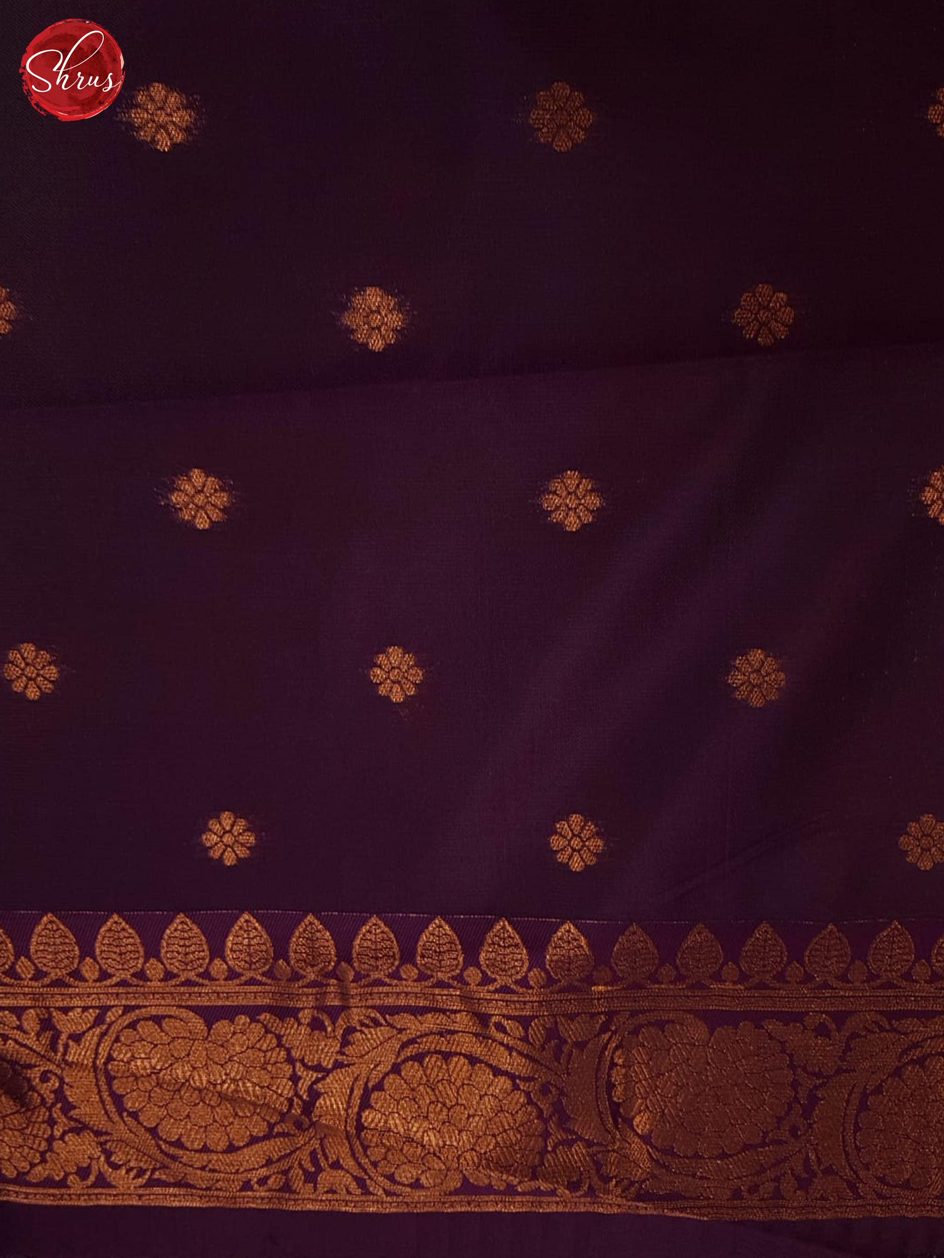 Blue & Wine - Semi Kanchipuram Saree - Shop on ShrusEternity.com