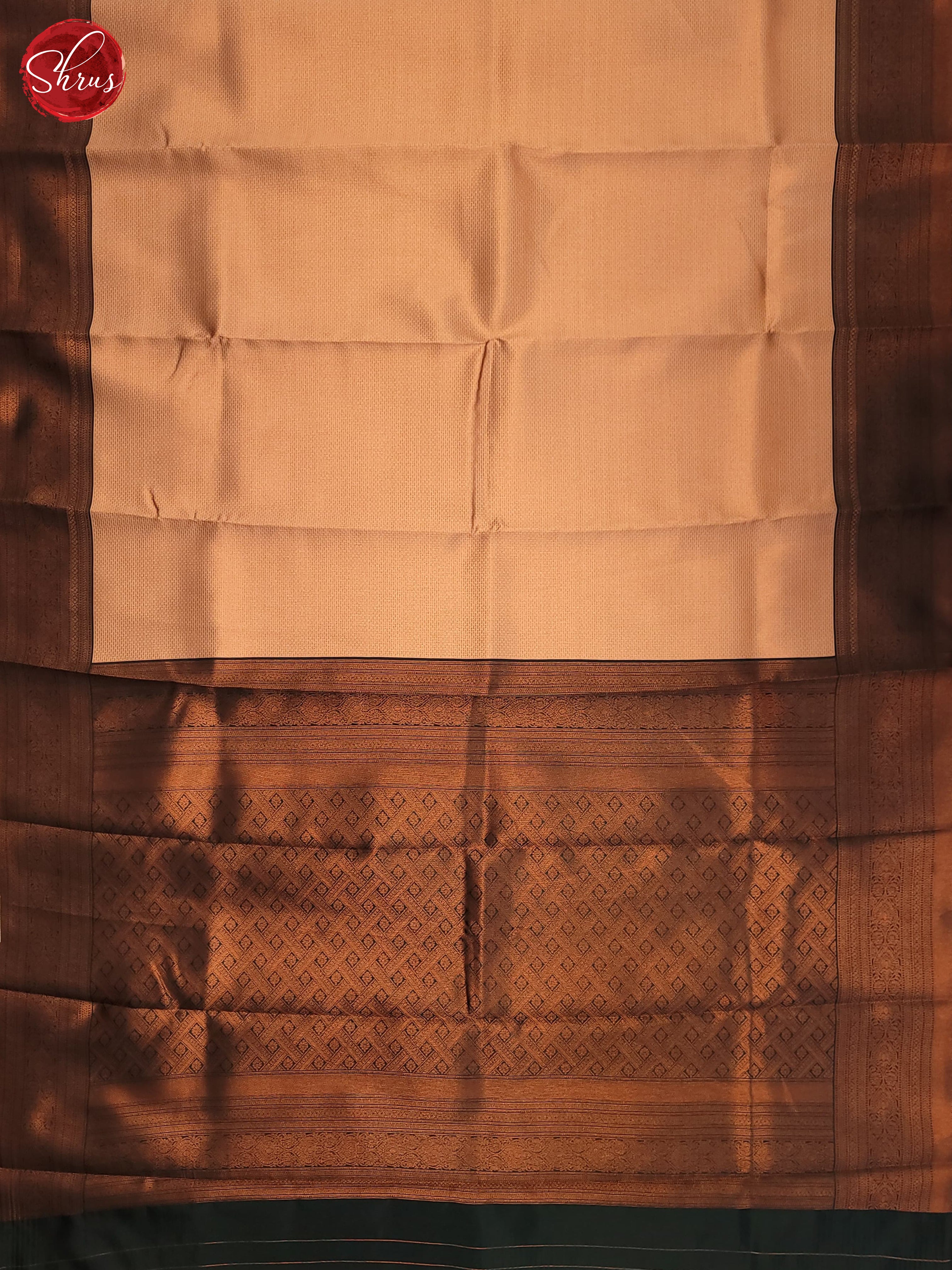 Peach & Green - Semi Kanchipuram Saree - Shop on ShrusEternity.com