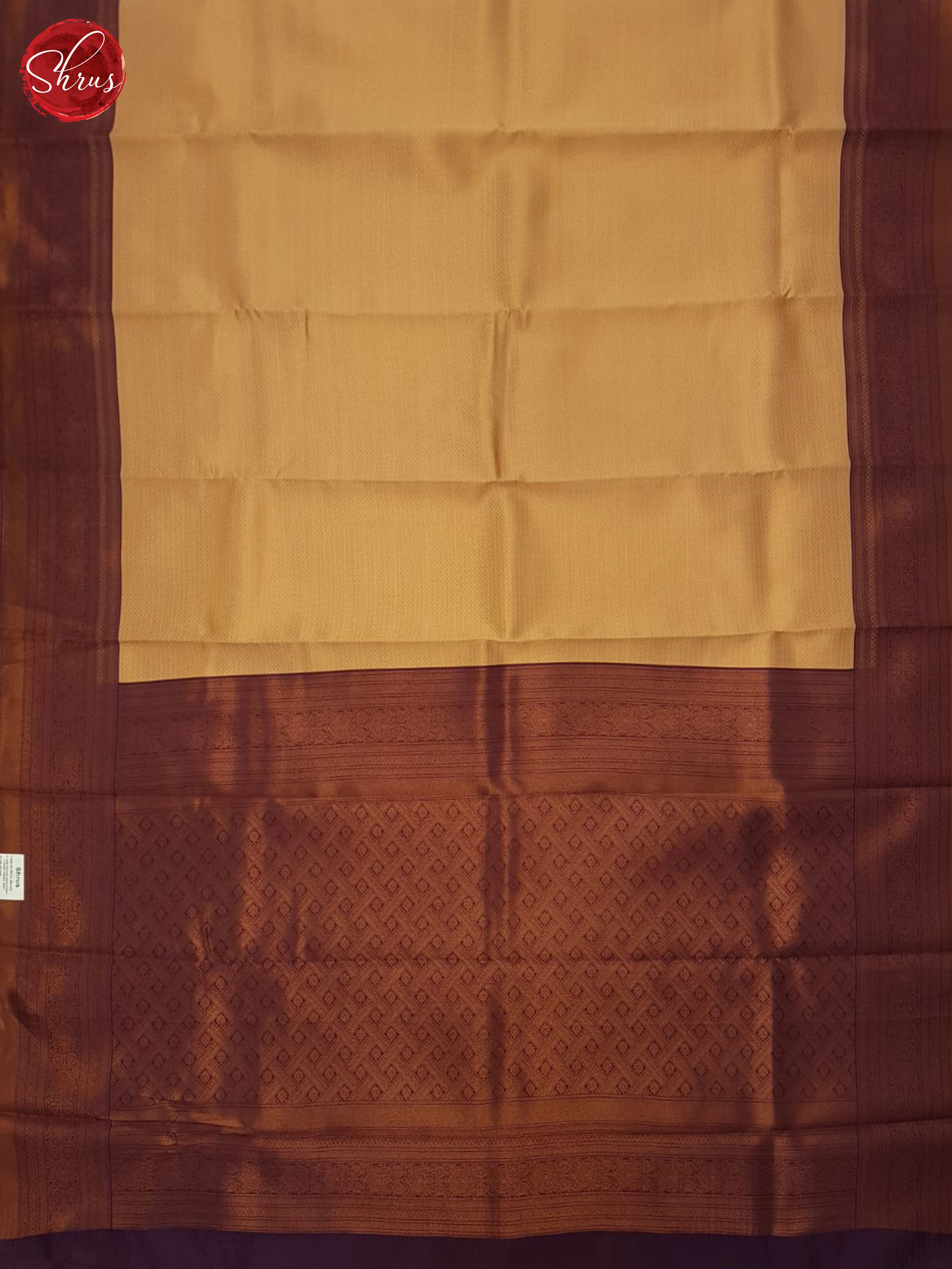 Peach & WIne - Semi Kanchipuram Saree - Shop on ShrusEternity.com