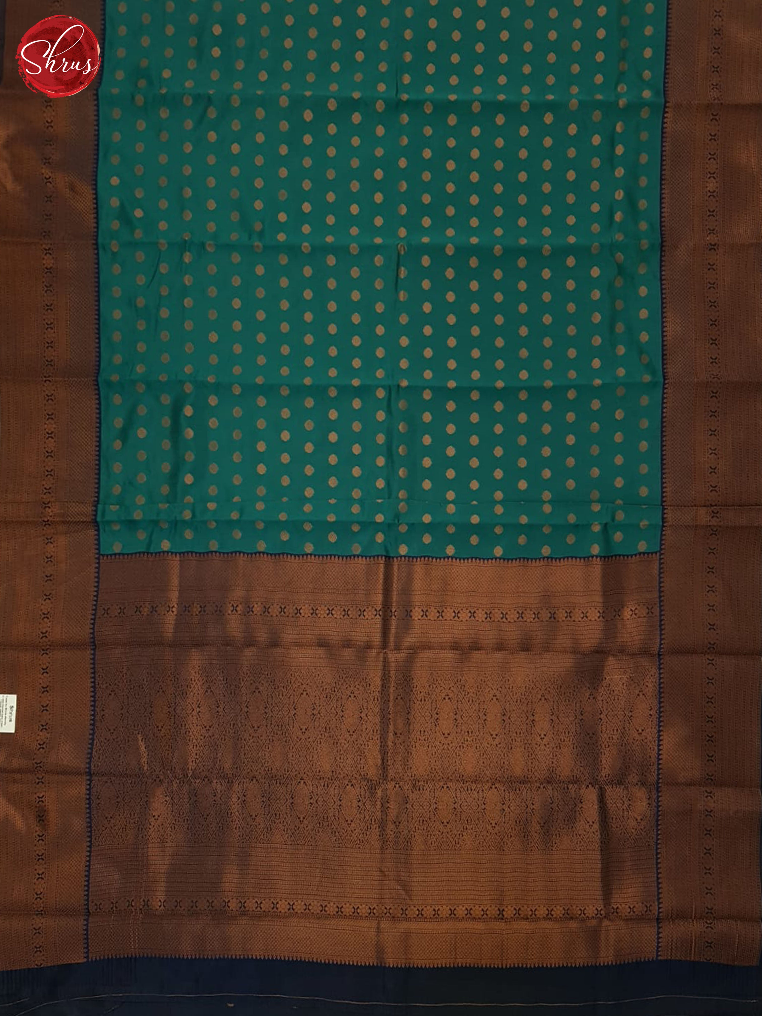 Peacock Green & Blue - Semi Kanchipuram Saree - Shop on ShrusEternity.com