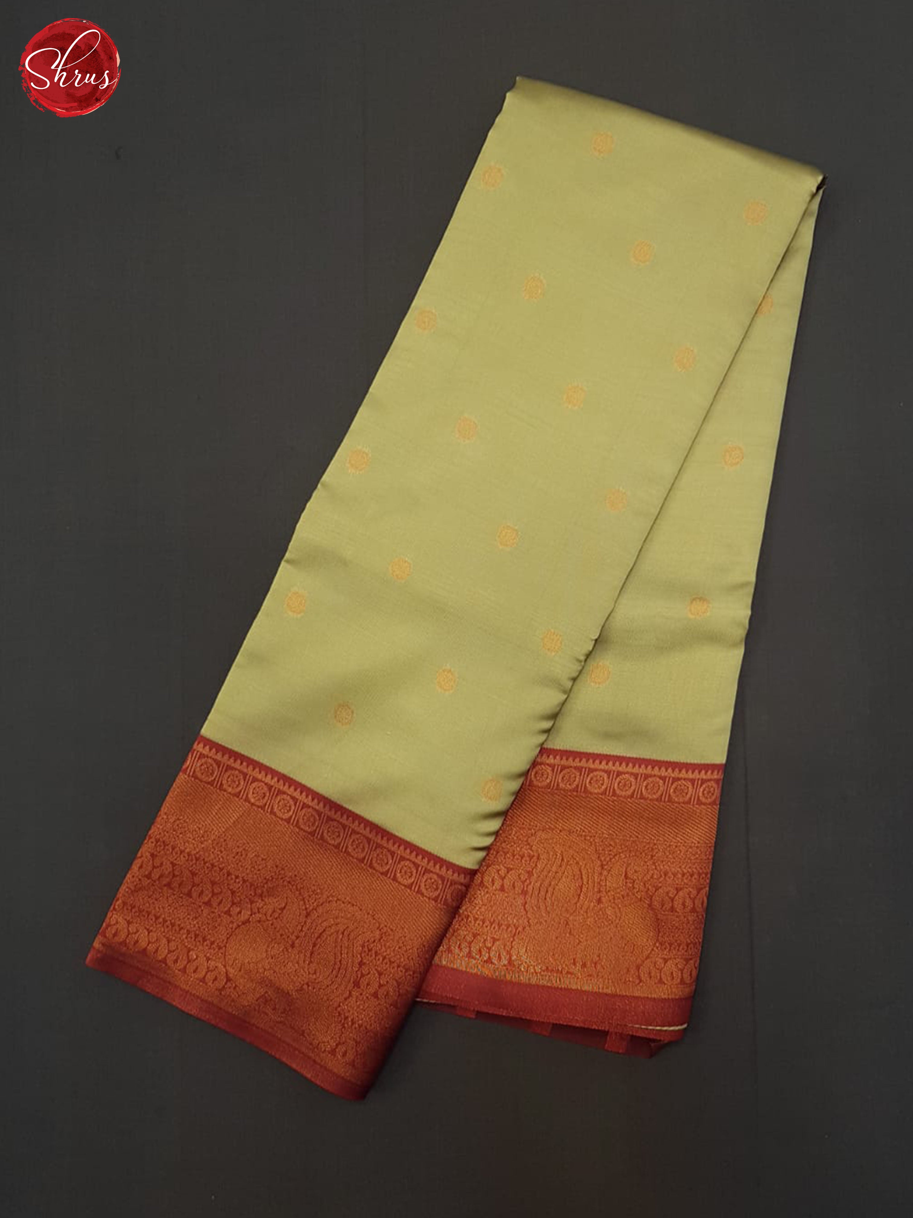 Elachi Green & Arakku Maroon- Semi Kanchipuram Saree - Shop on ShrusEternity.com