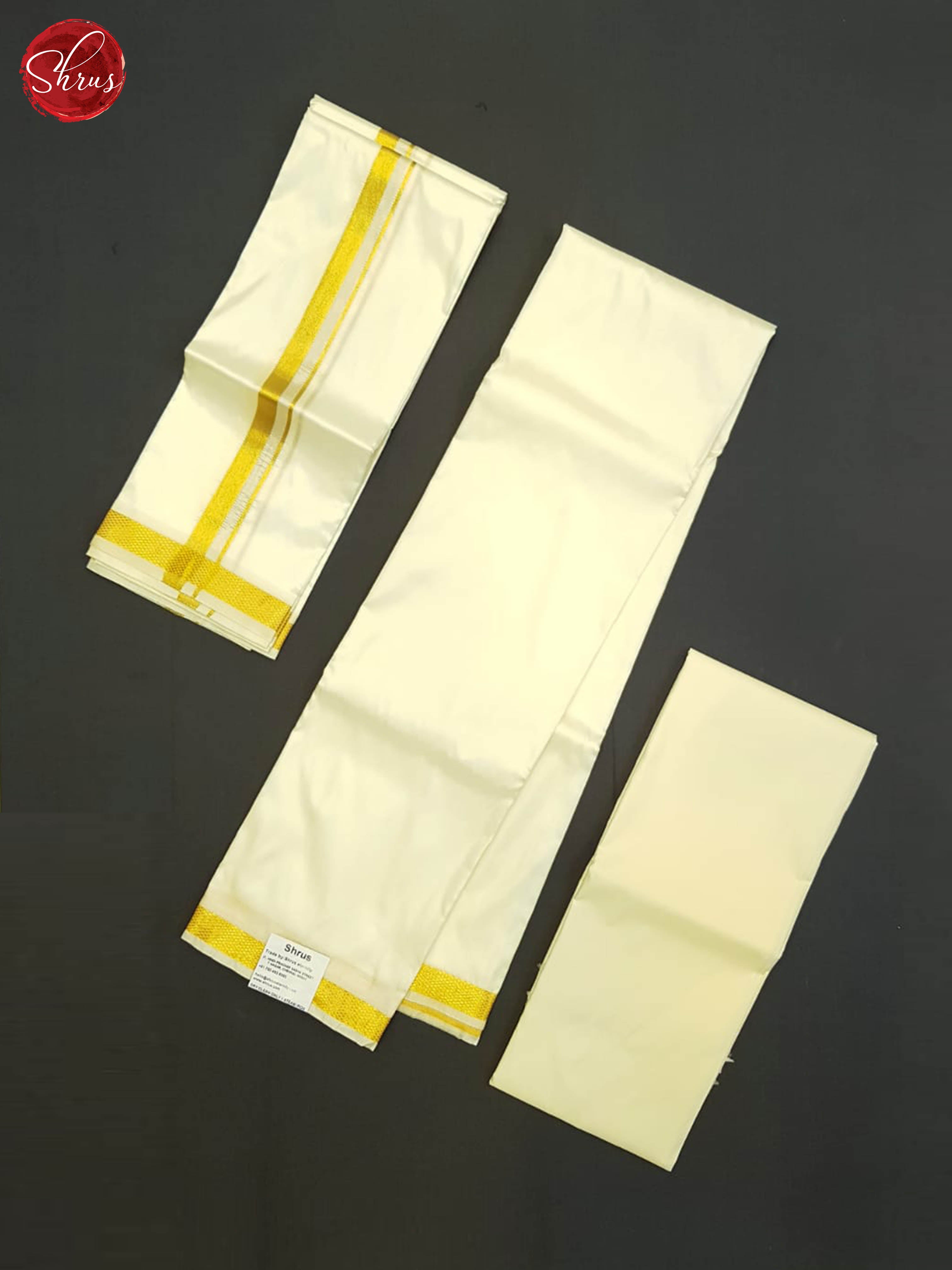 Cream Semi Tissue Dhoti - 8*4 (8 mozham) - Shop on ShrusEternity.com