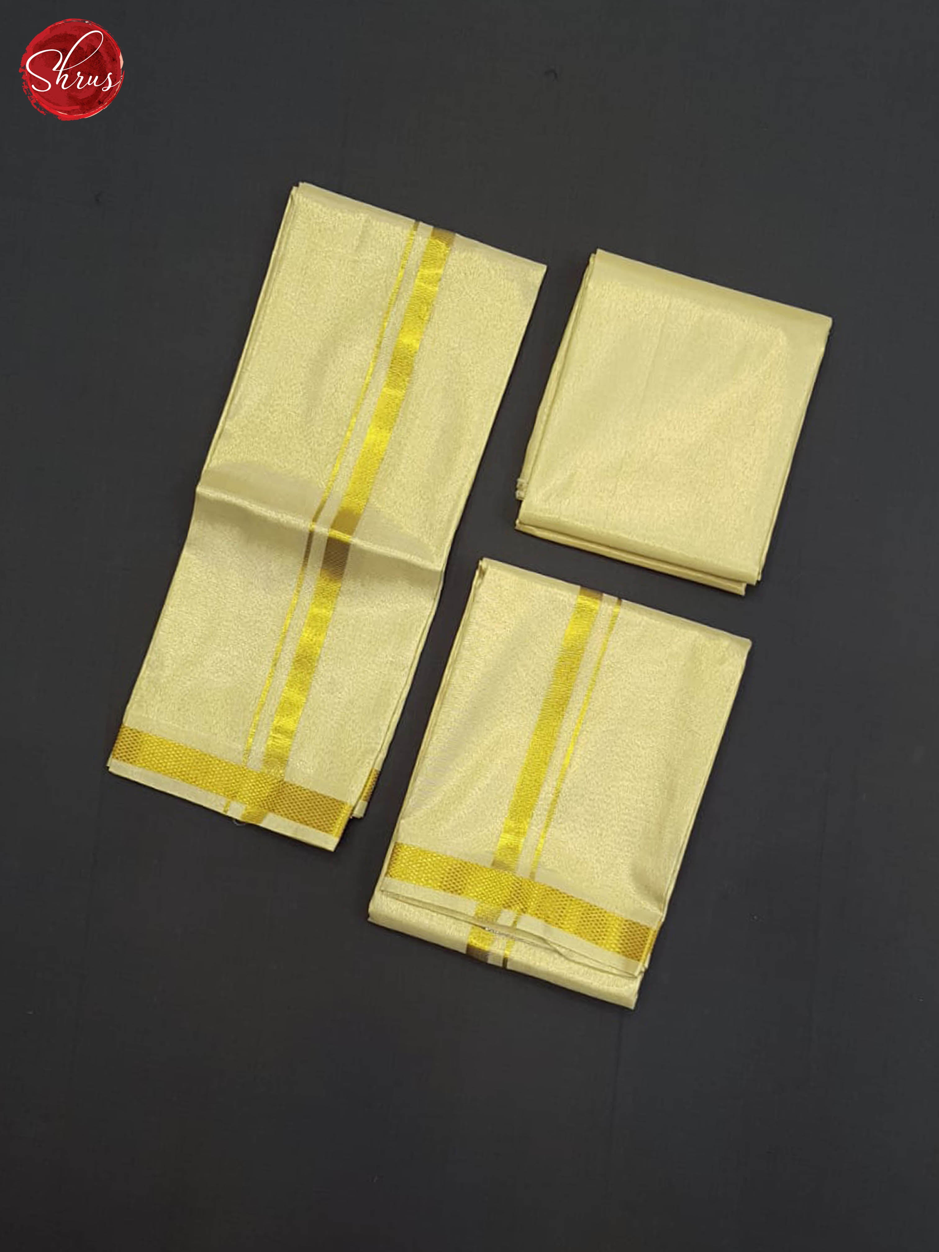 Gold Semi Tissue Dhoti - 8*4 (8 mozham) - Shop on ShrusEternity.com