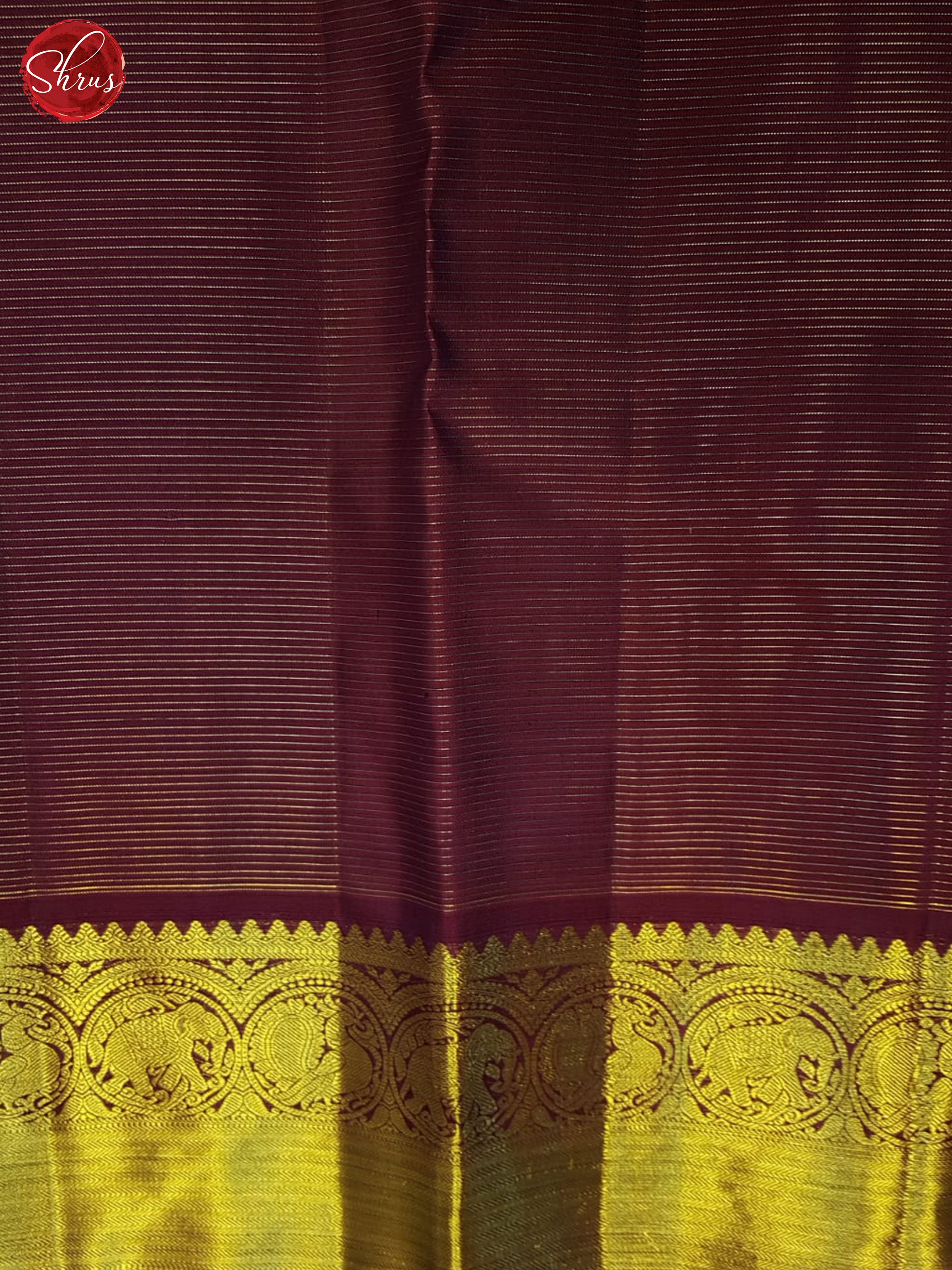 Navy Blue & Maroon- Kanchipuram silk Saree - Shop on ShrusEternity.com