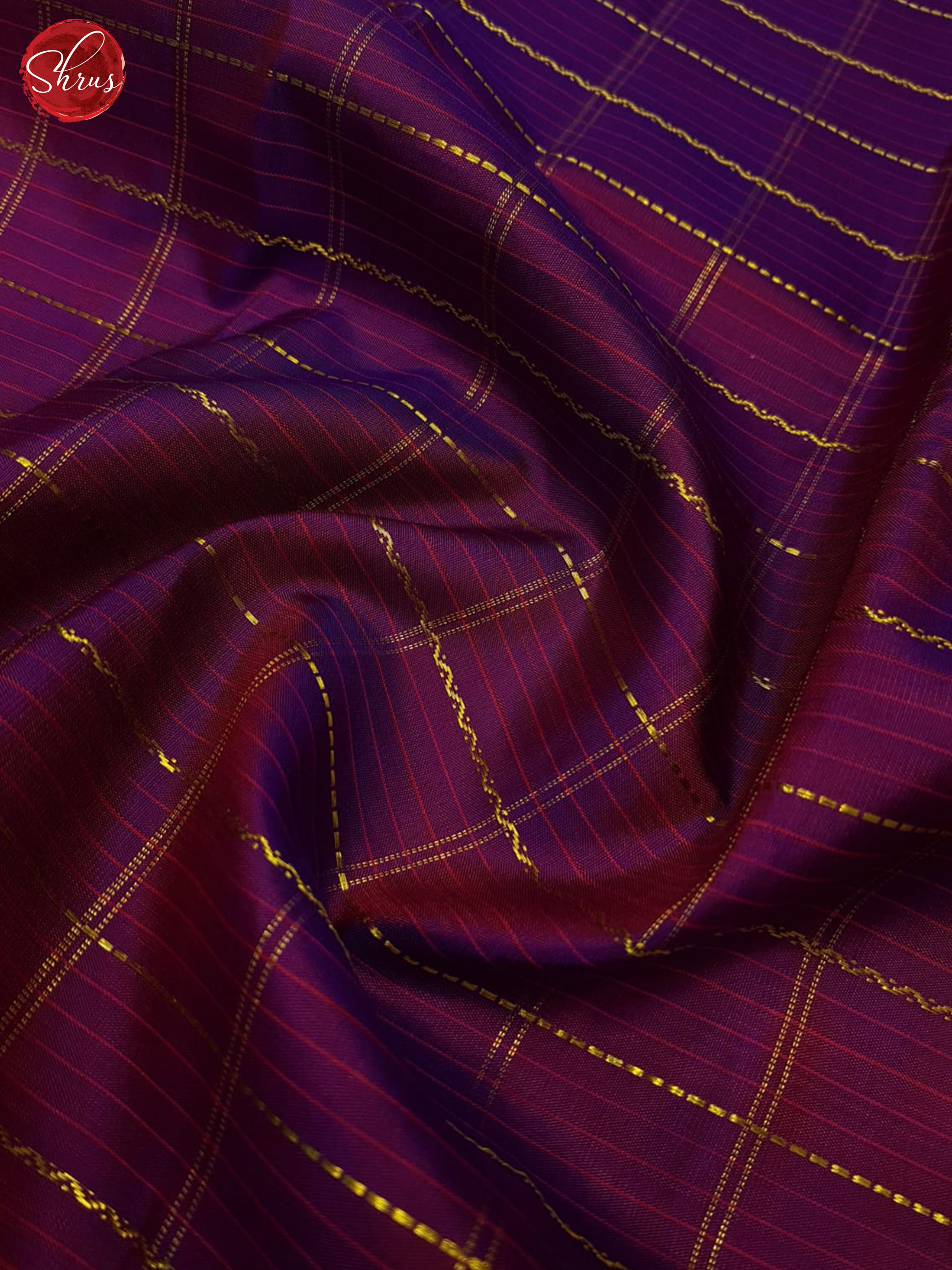 Dual Toned Purple & Orangish Pink - Kanchipuram Silk - Shop on ShrusEternity.com