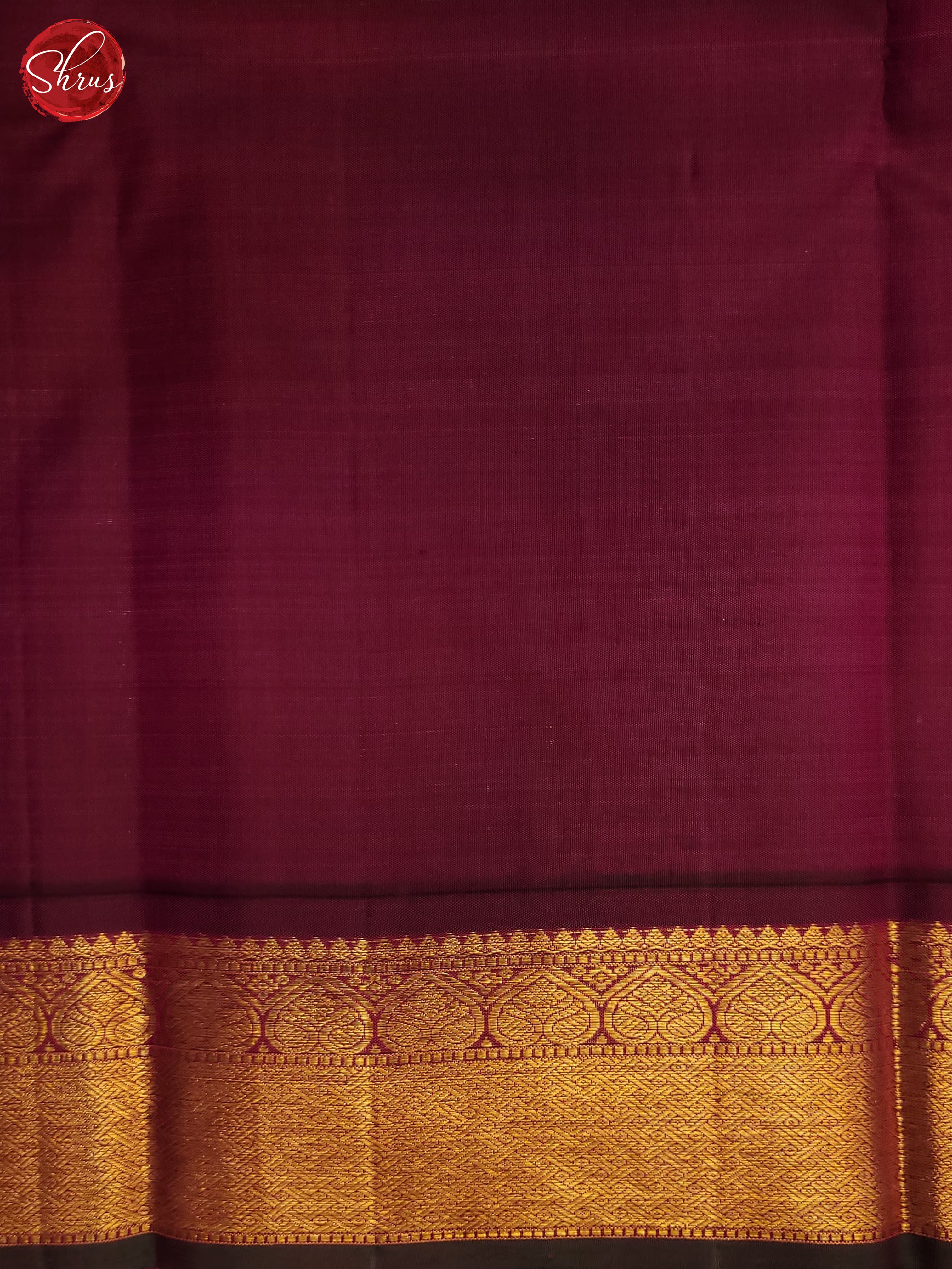 Orange and wine-Kanchipuram silk saree - Shop on ShrusEternity.com