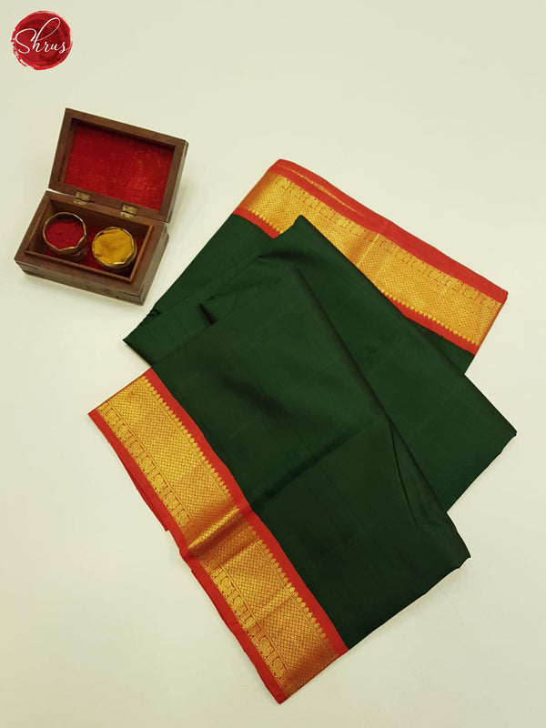 Green And Orange- Kanchipuram silk Saree - Shop on ShrusEternity.com