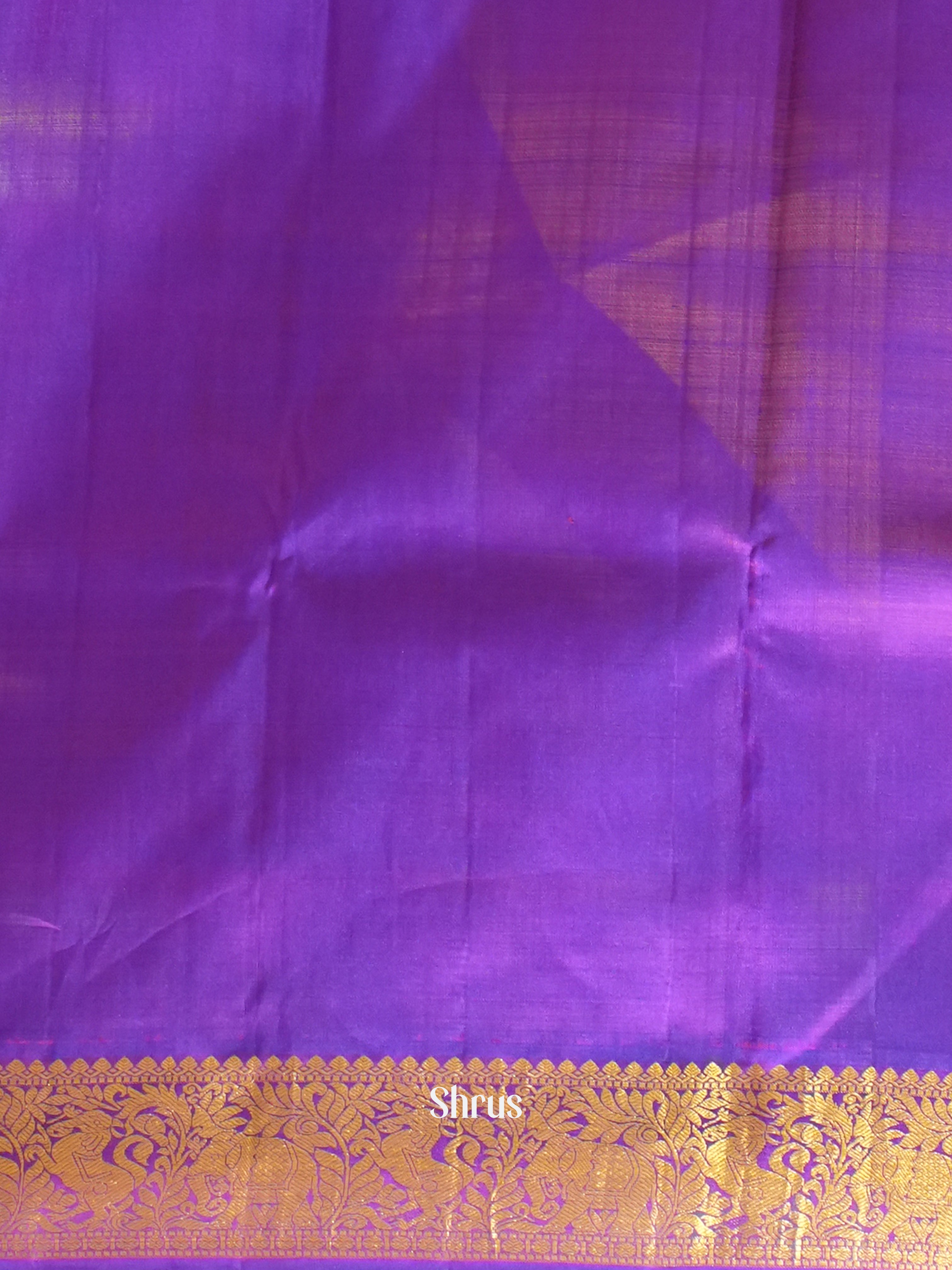 Yellow and purple - Korvai Kanchipuram Silk Saree