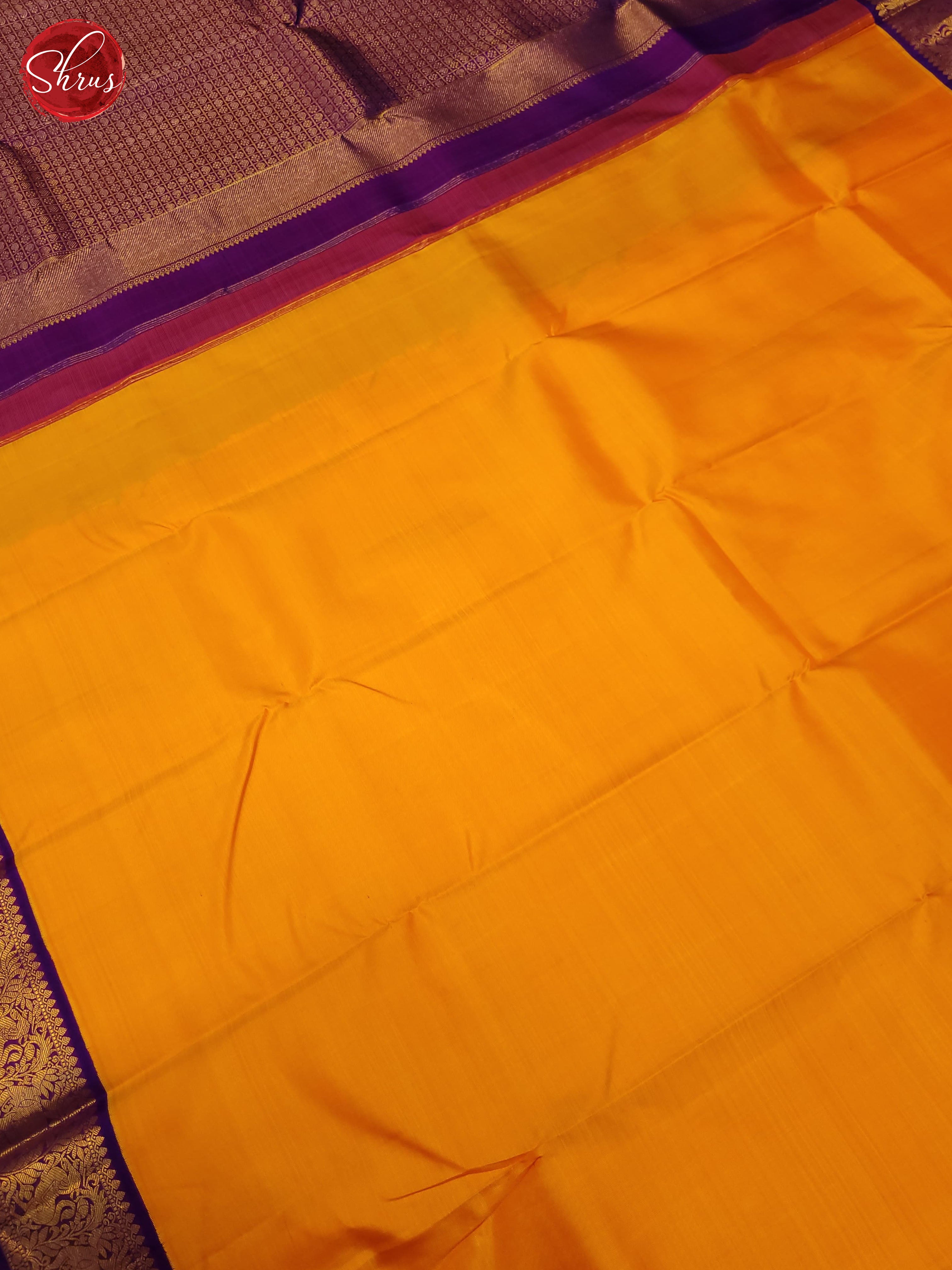 Yellow and purple-kanchipuram Silk Saree - Shop on ShrusEternity.com