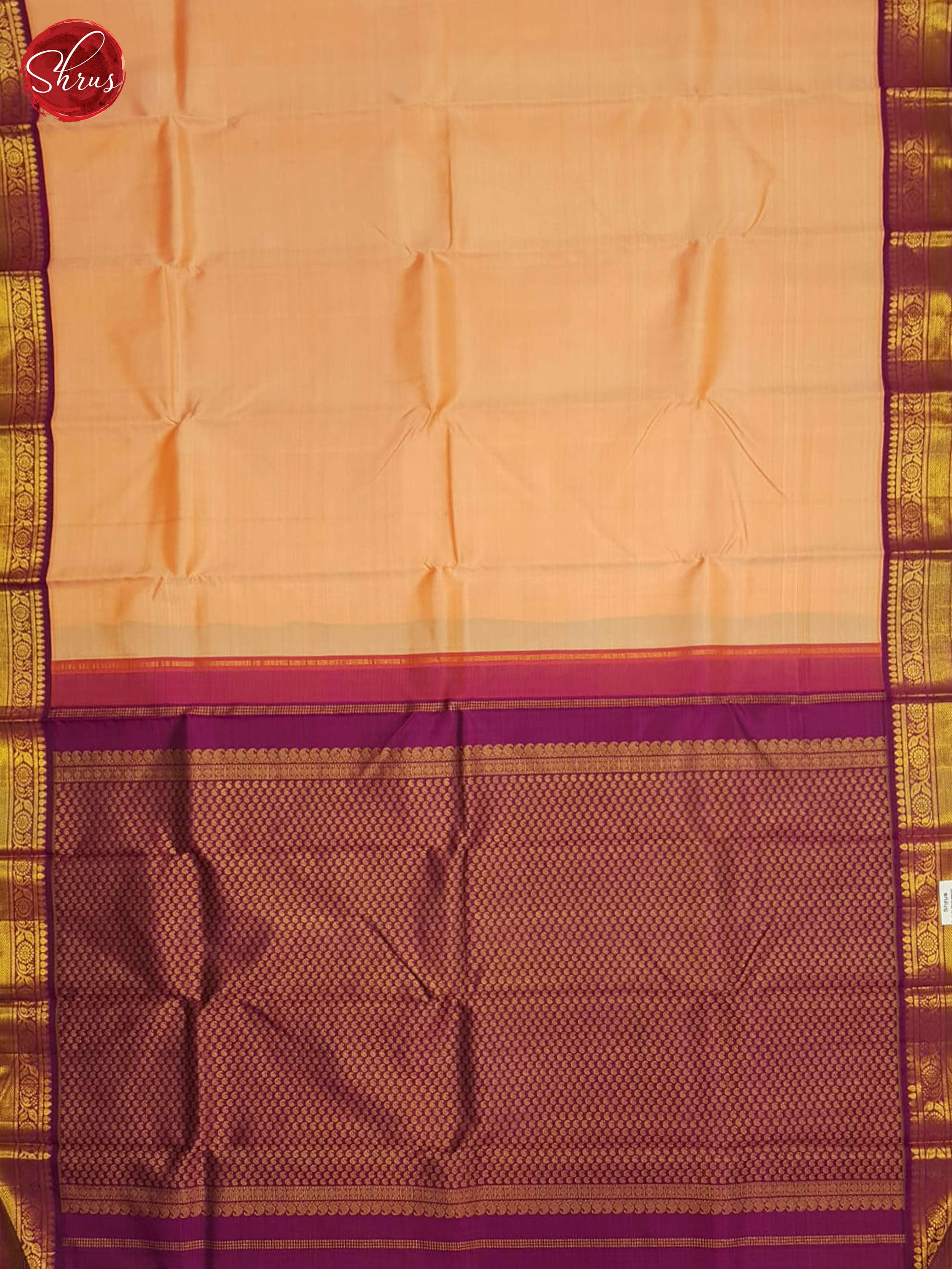 Peaches Pink And Purple-Kanchipuram Silk Saree - Shop on ShrusEternity.com
