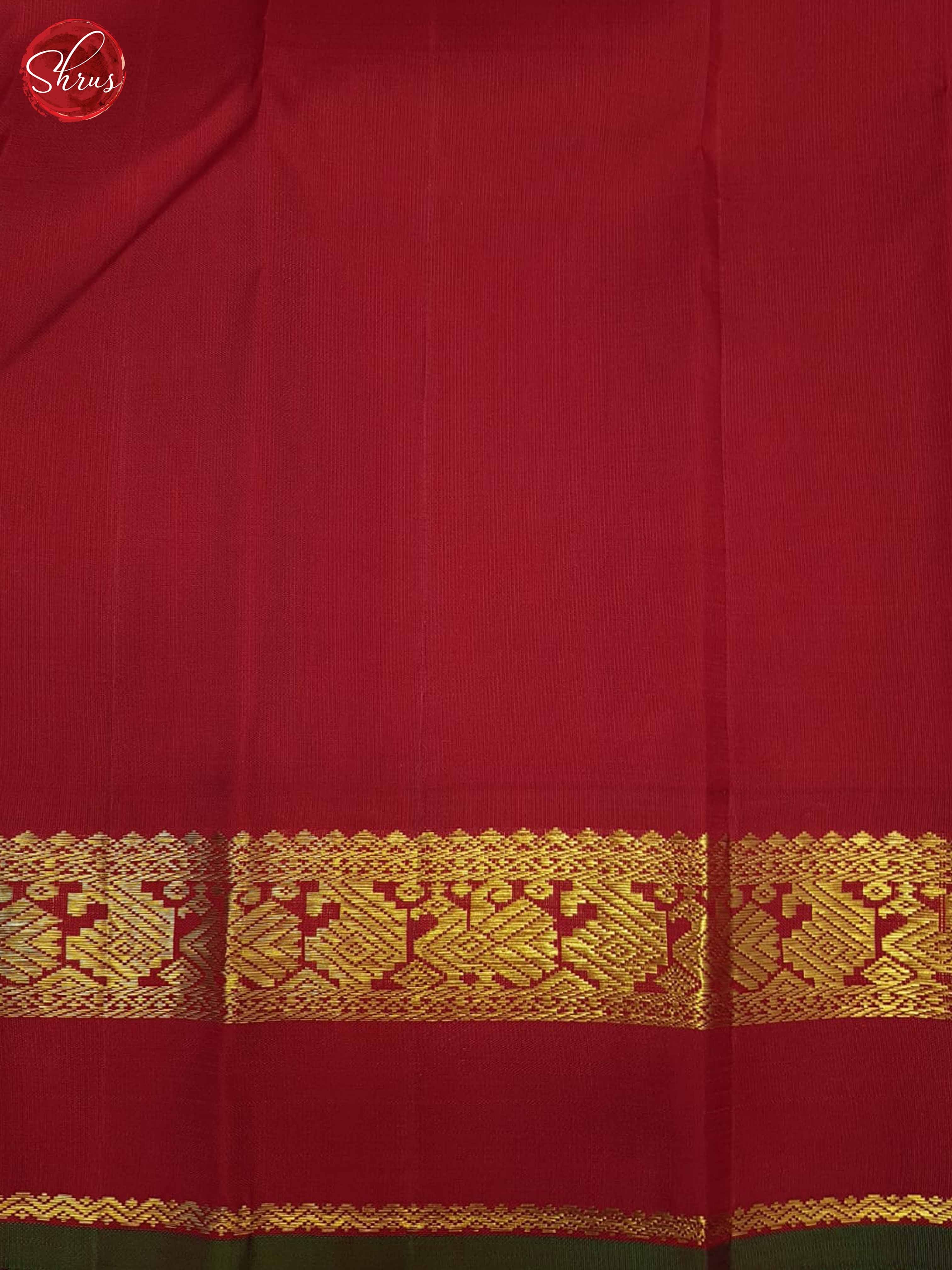 Peach And Red - Kanchipuram Silk Saree - Shop on ShrusEternity.com