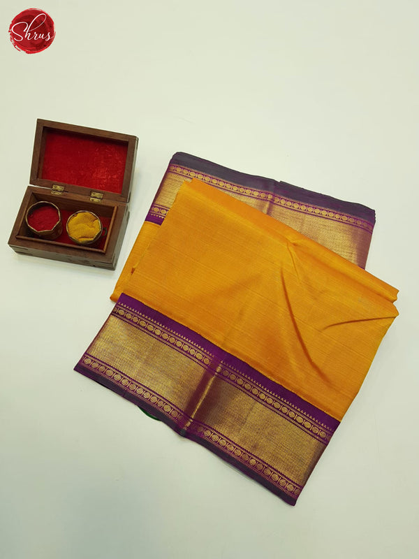 Fiery Orange And Purple-Kanchipuram Silk Saree - Shop on ShrusEternity.com