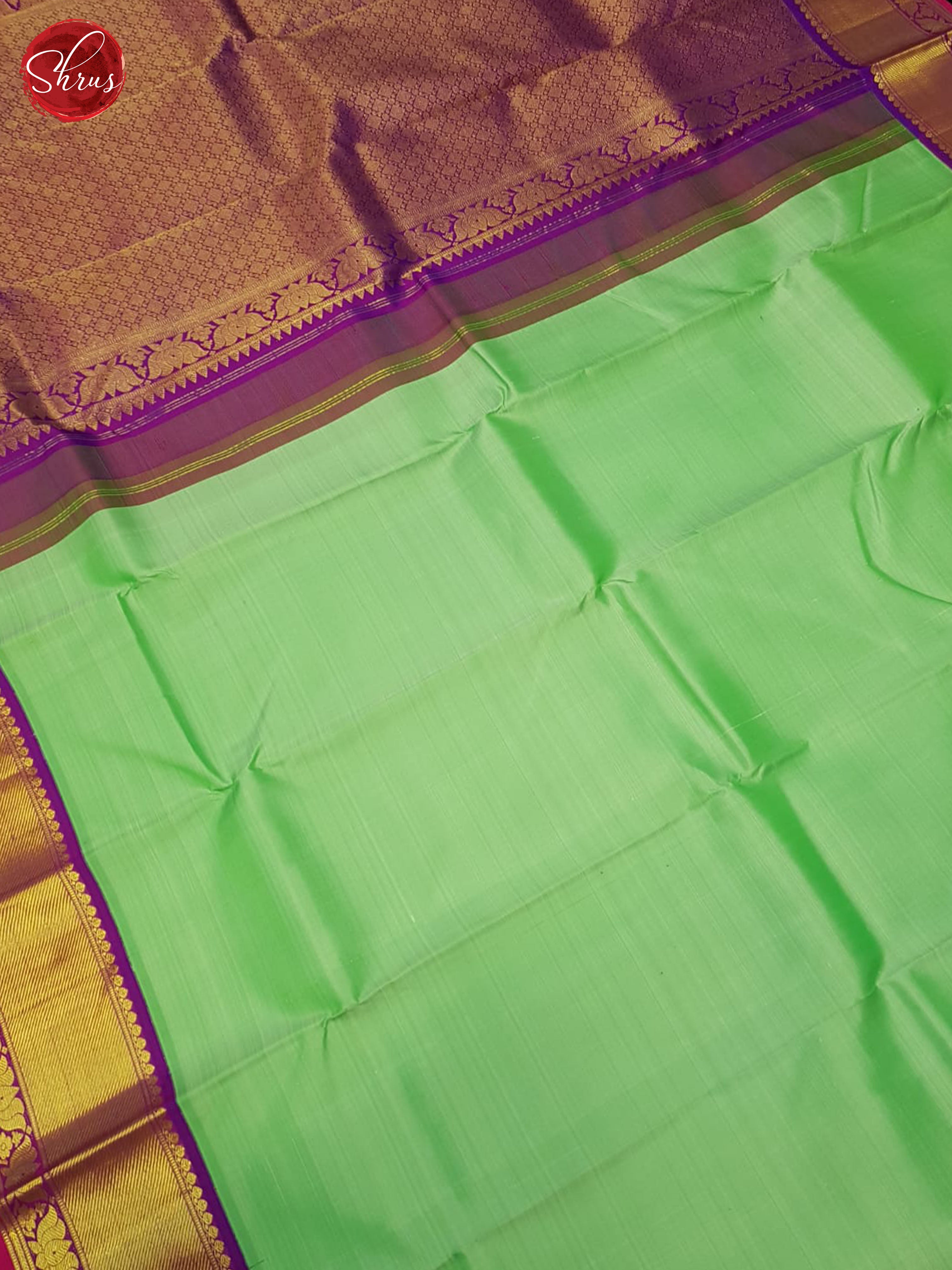 Green And Purple-Kanchipuram Silk Saree - Shop on ShrusEternity.com