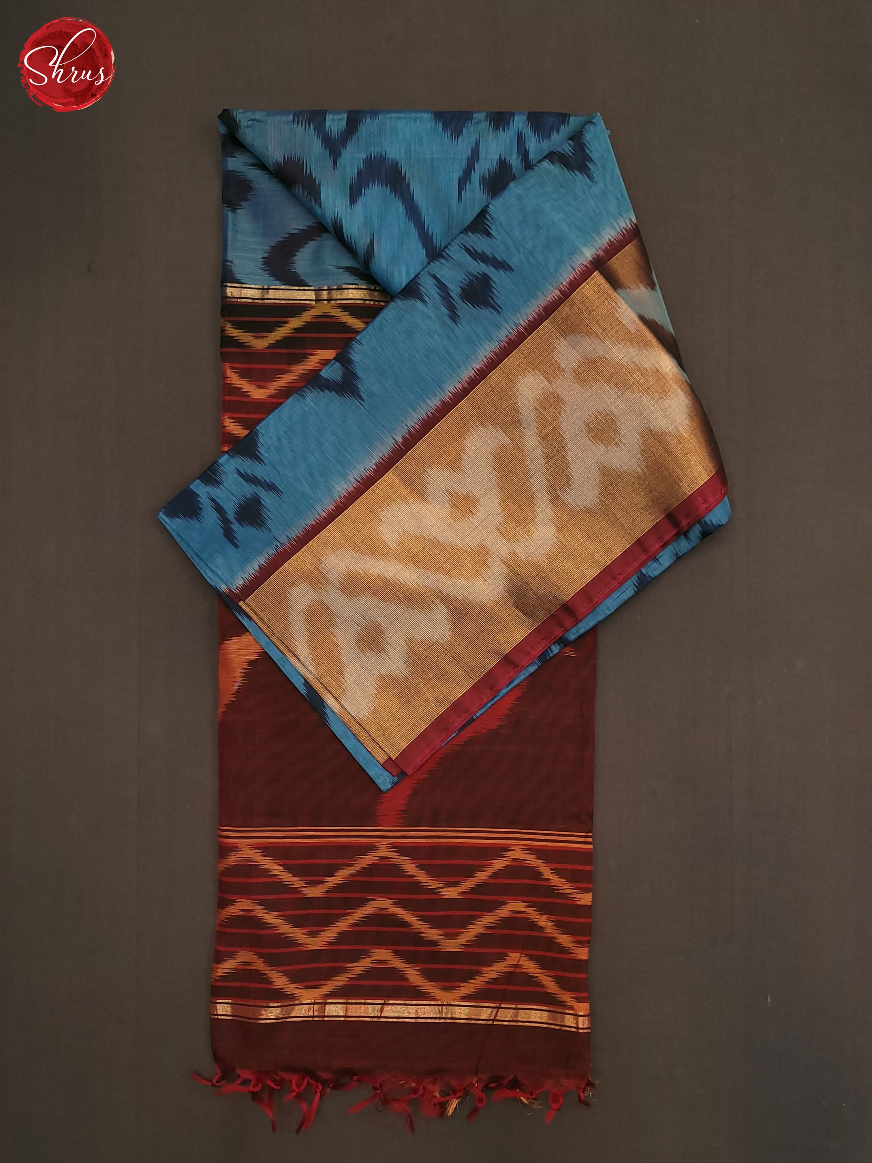 Blue   & Maroon - Pochampally sico Saree - Shop on ShrusEternity.com