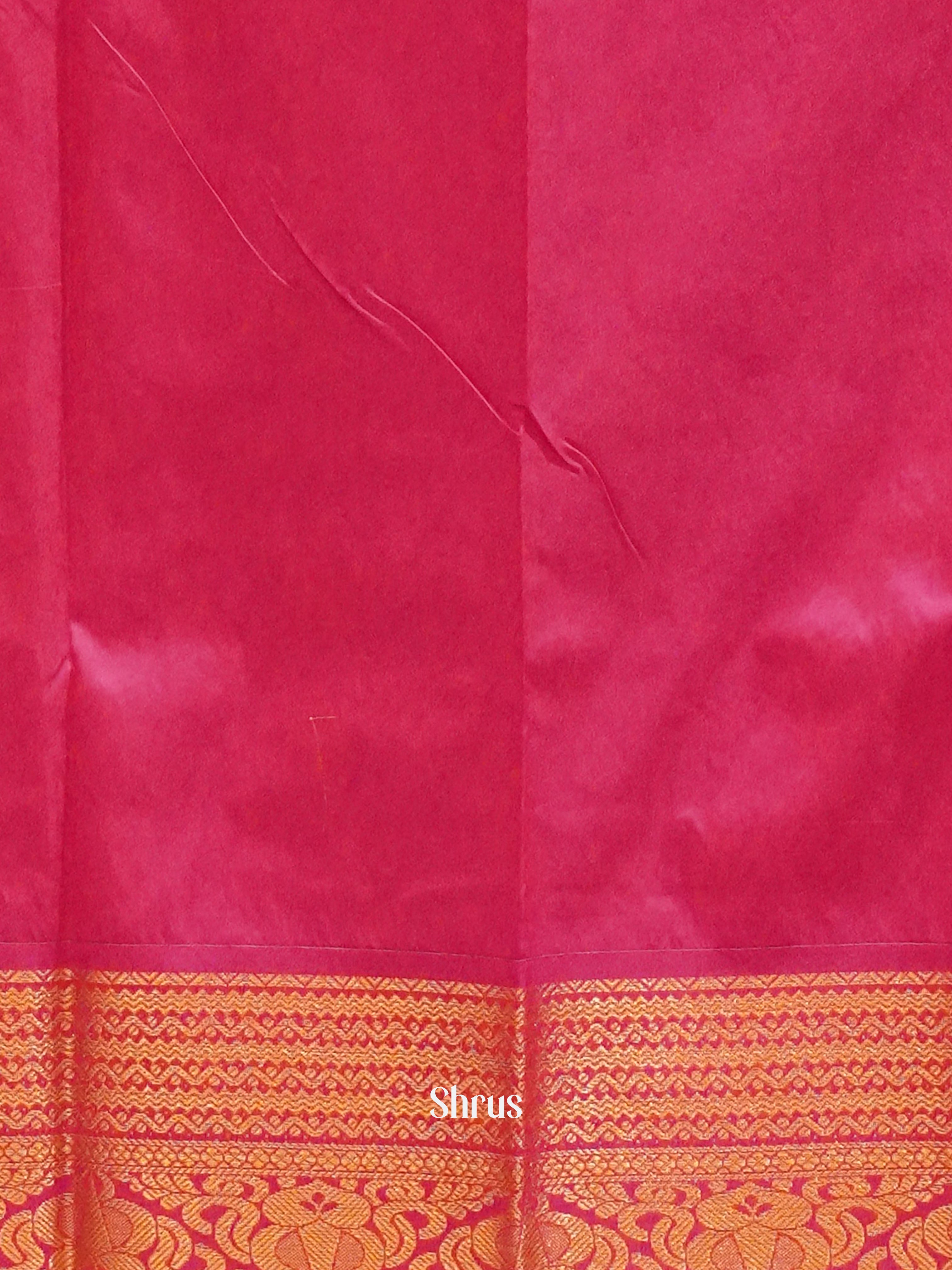 Beige & Pink - Semi KanchipuramSilk Saree