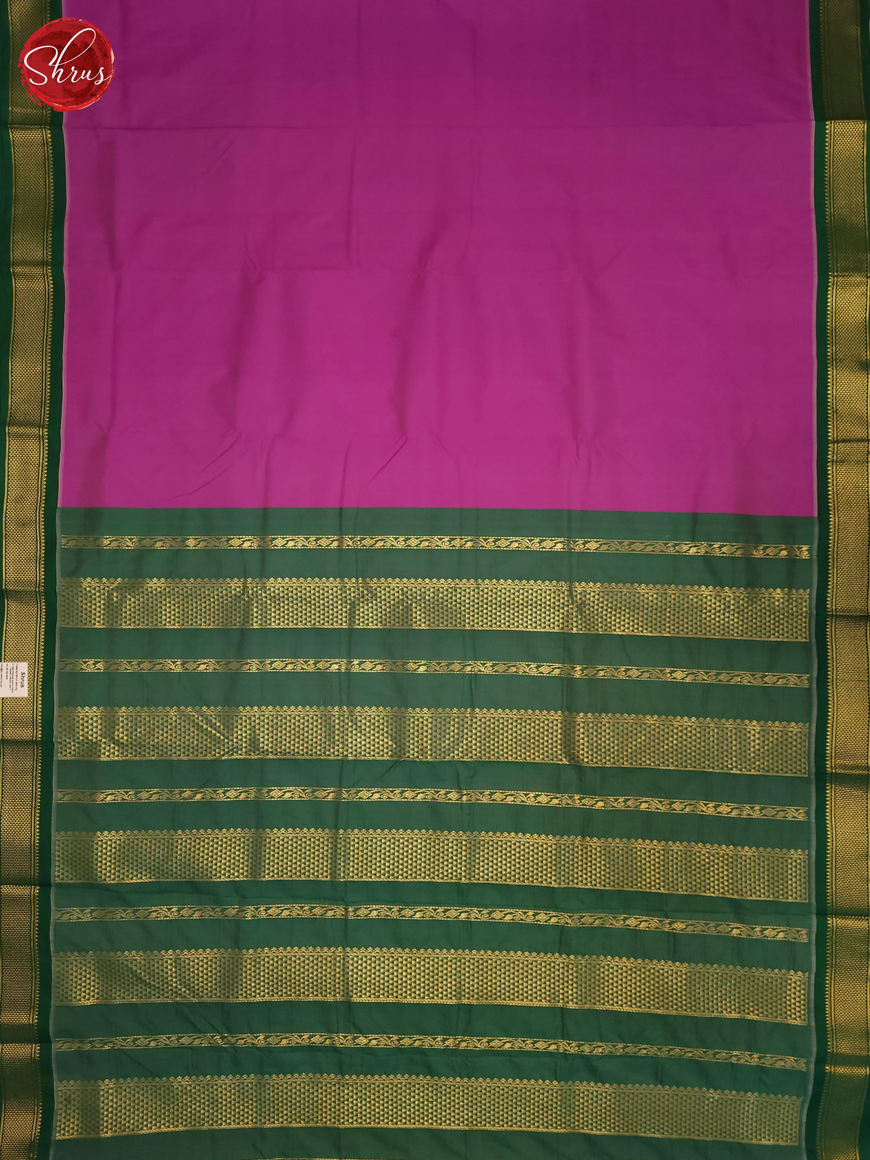 Pink & Green - Semi Softsilk Saree(9 Yards) - Shop on ShrusEternity.com