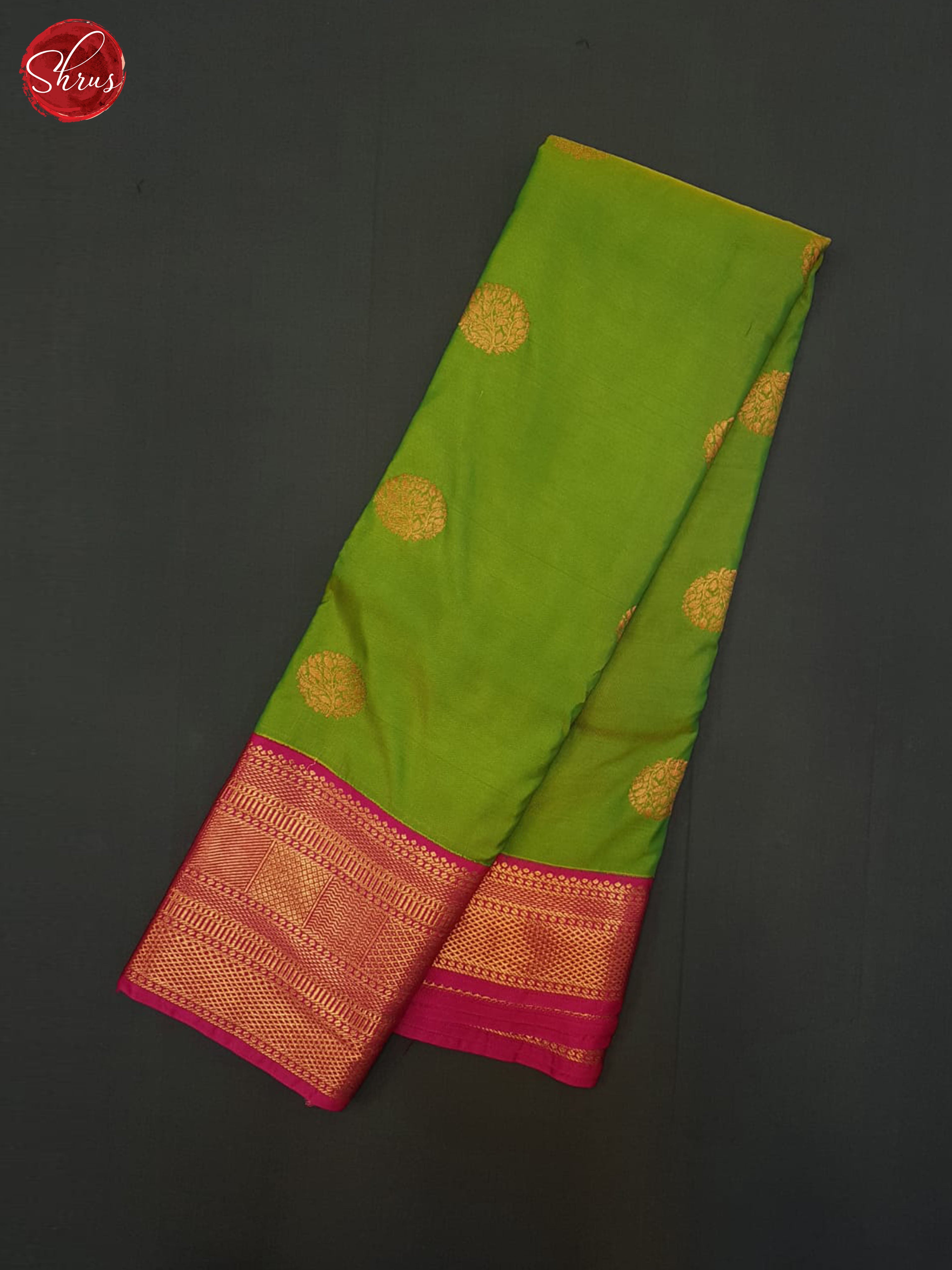 Green & Pink - Semi Kanchipuram Saree - Shop on ShrusEternity.com