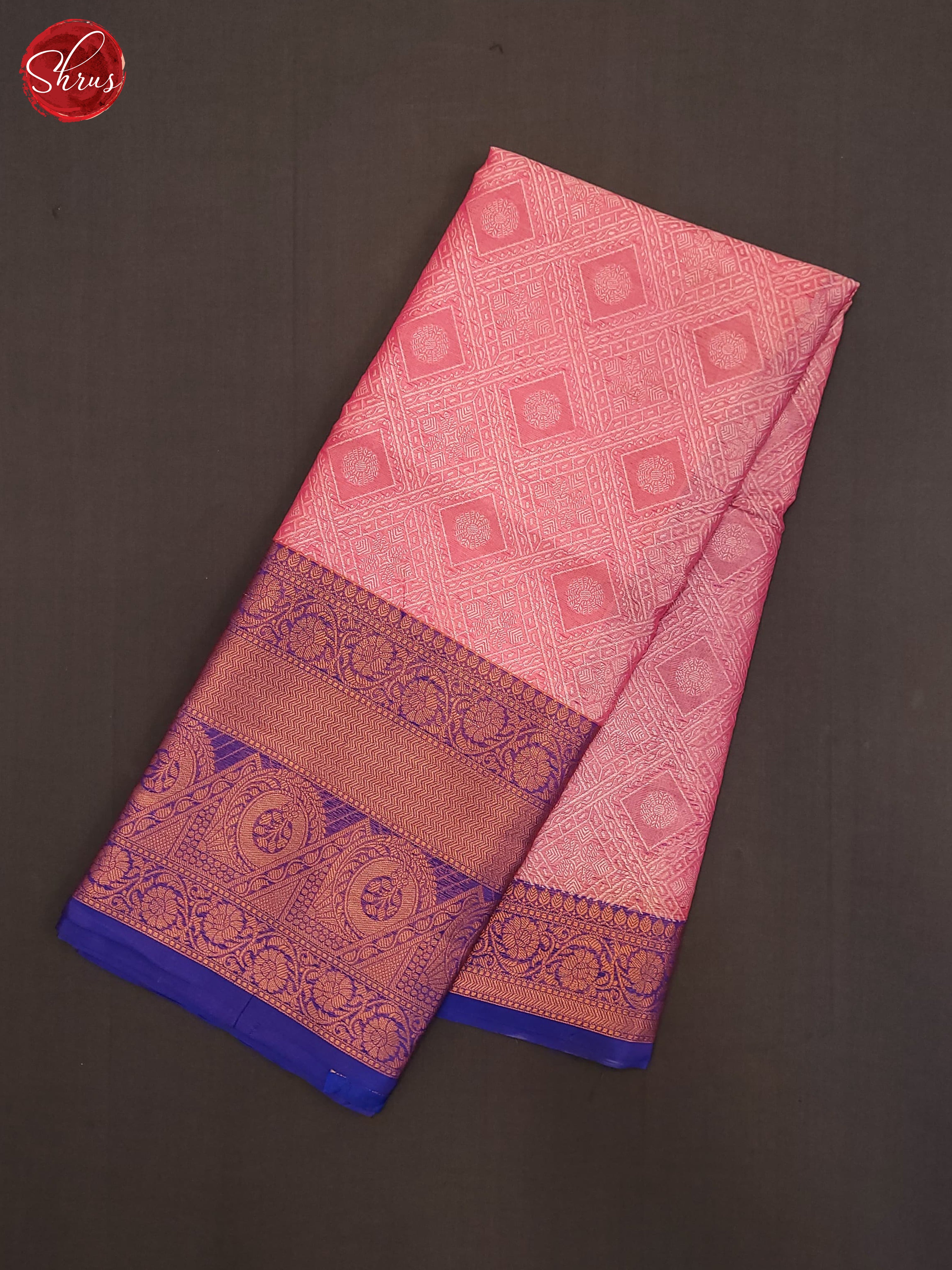 Pink & Blue  - Semi Tanchoi Saree - Shop on ShrusEternity.com