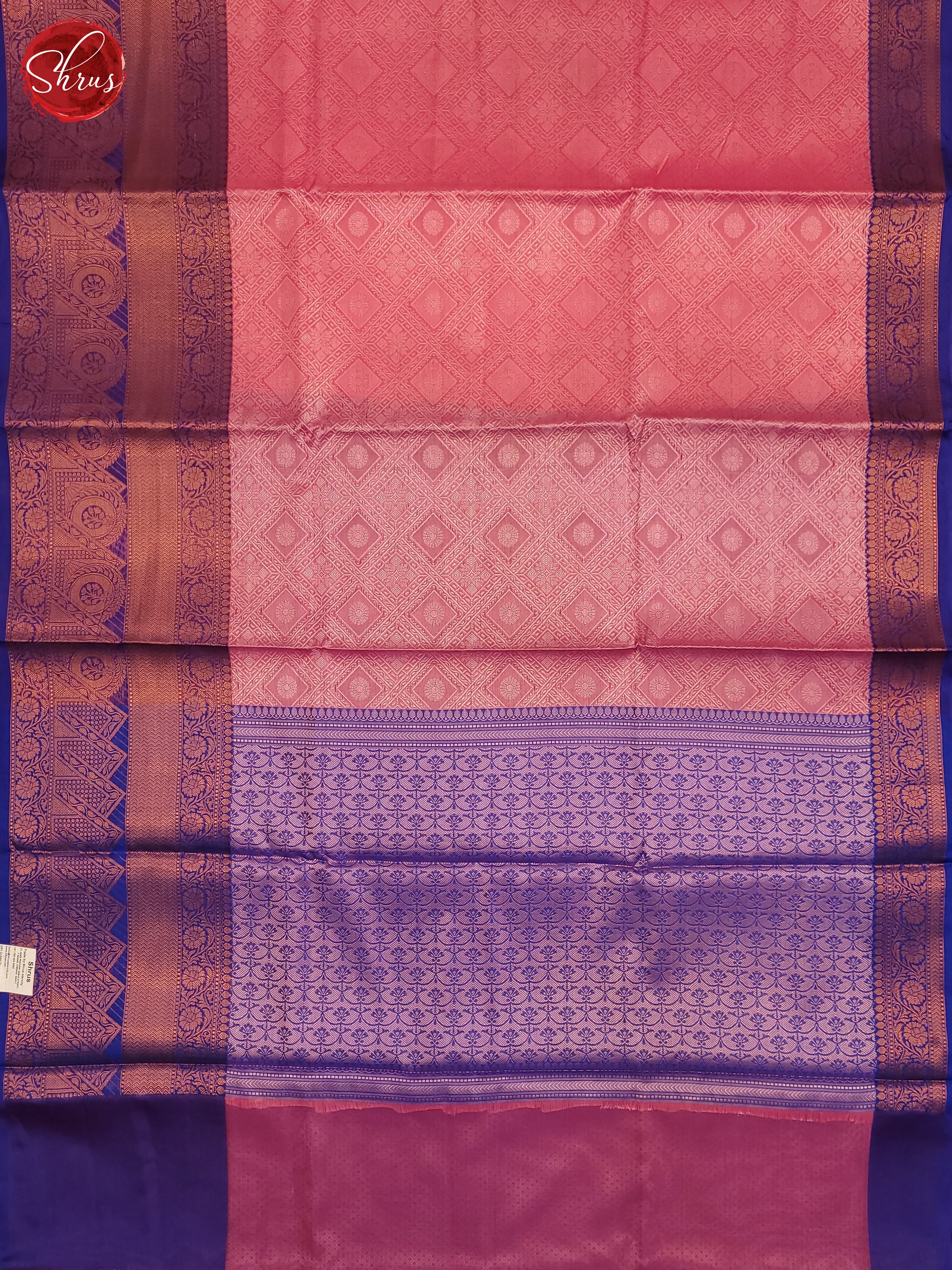 Pink & Blue  - Semi Tanchoi Saree - Shop on ShrusEternity.com