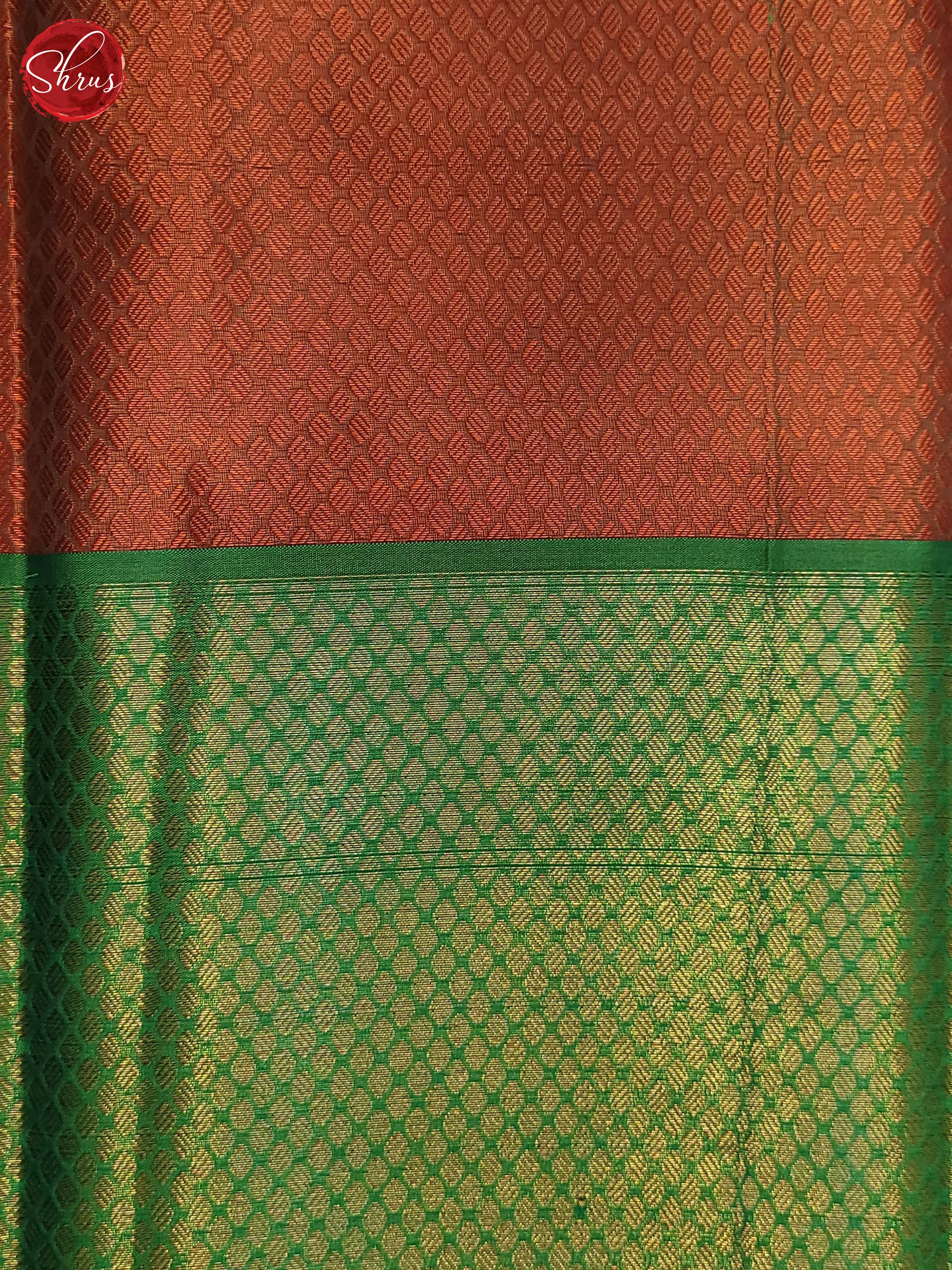 Orangish Pink & Green- Semi Tanchoi Saree - Shop on ShrusEternity.com