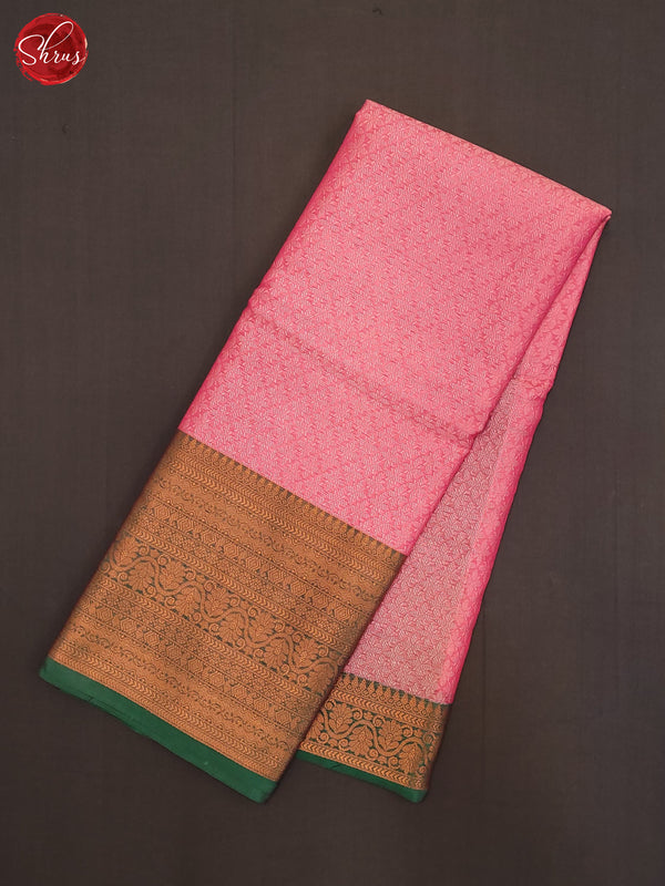 Pink & Green -Semi  Tanchoi Saree - Shop on ShrusEternity.com
