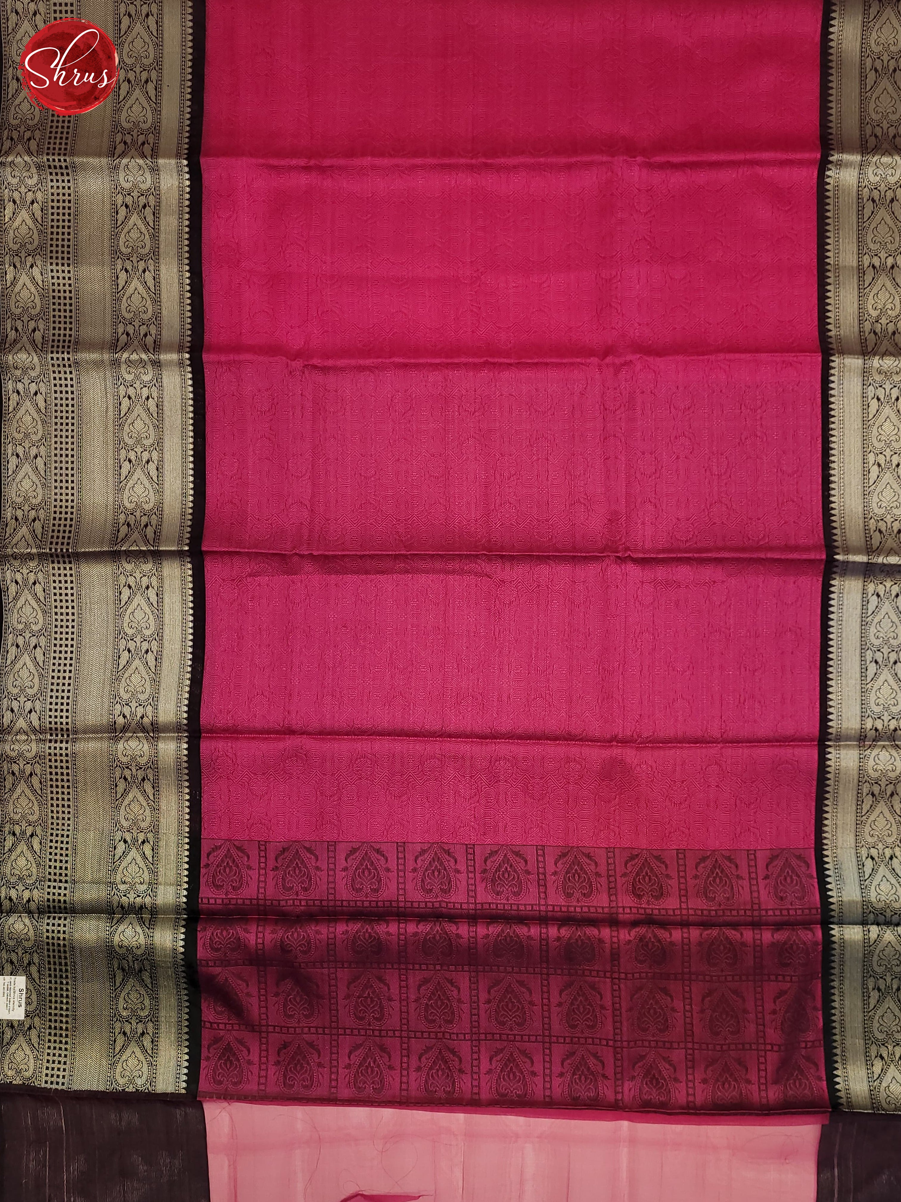 Pink & Black - Tanchoi Saree - Shop on ShrusEternity.com