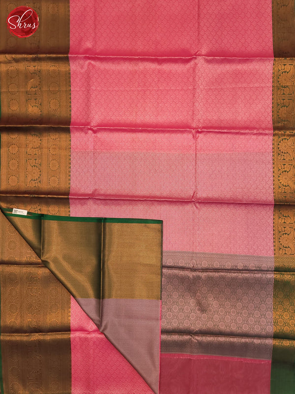 Pink & Green  - Semi Tanchoi Saree - Shop on ShrusEternity.com