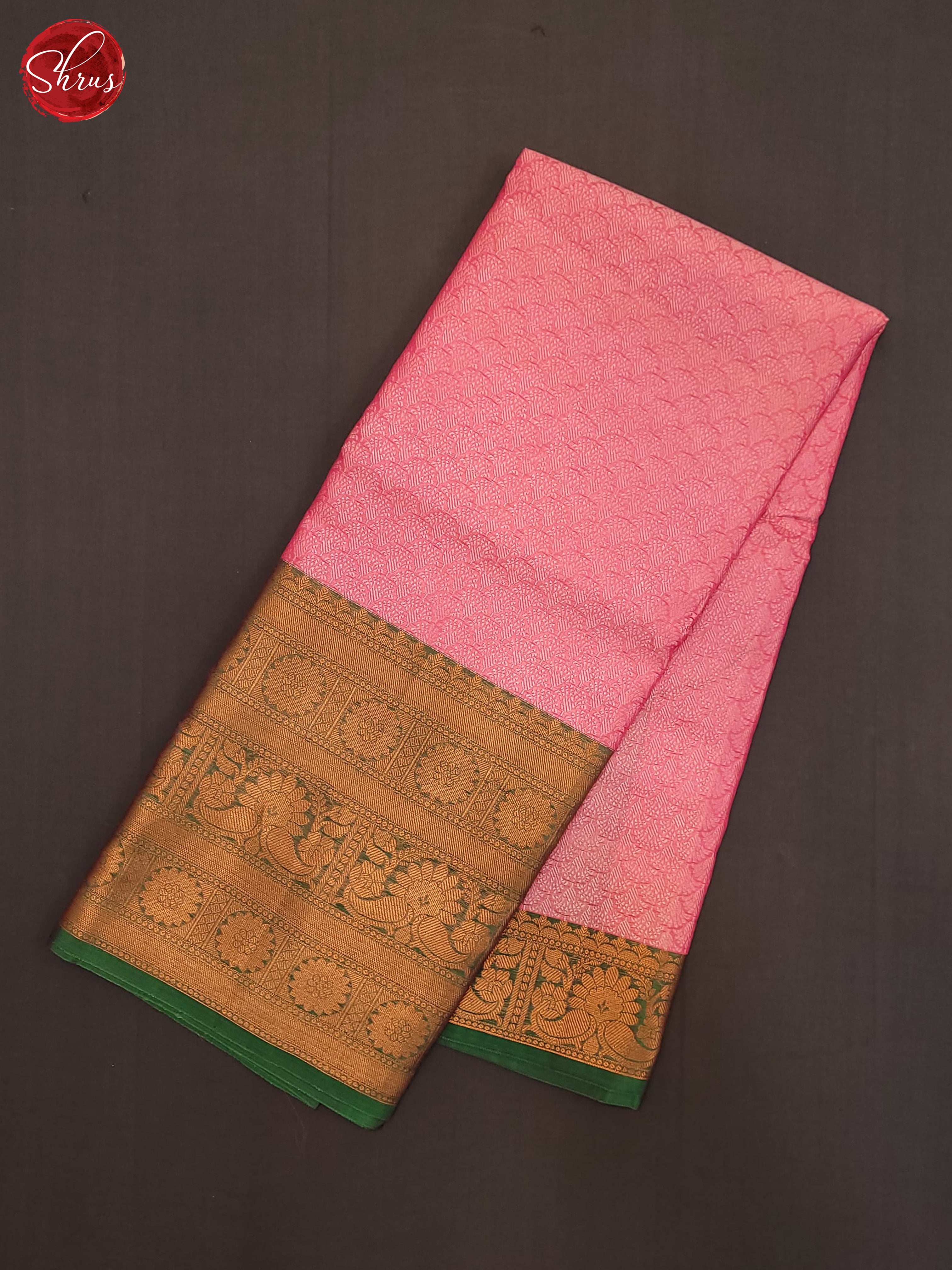 Pink & Green  - Semi Tanchoi Saree - Shop on ShrusEternity.com