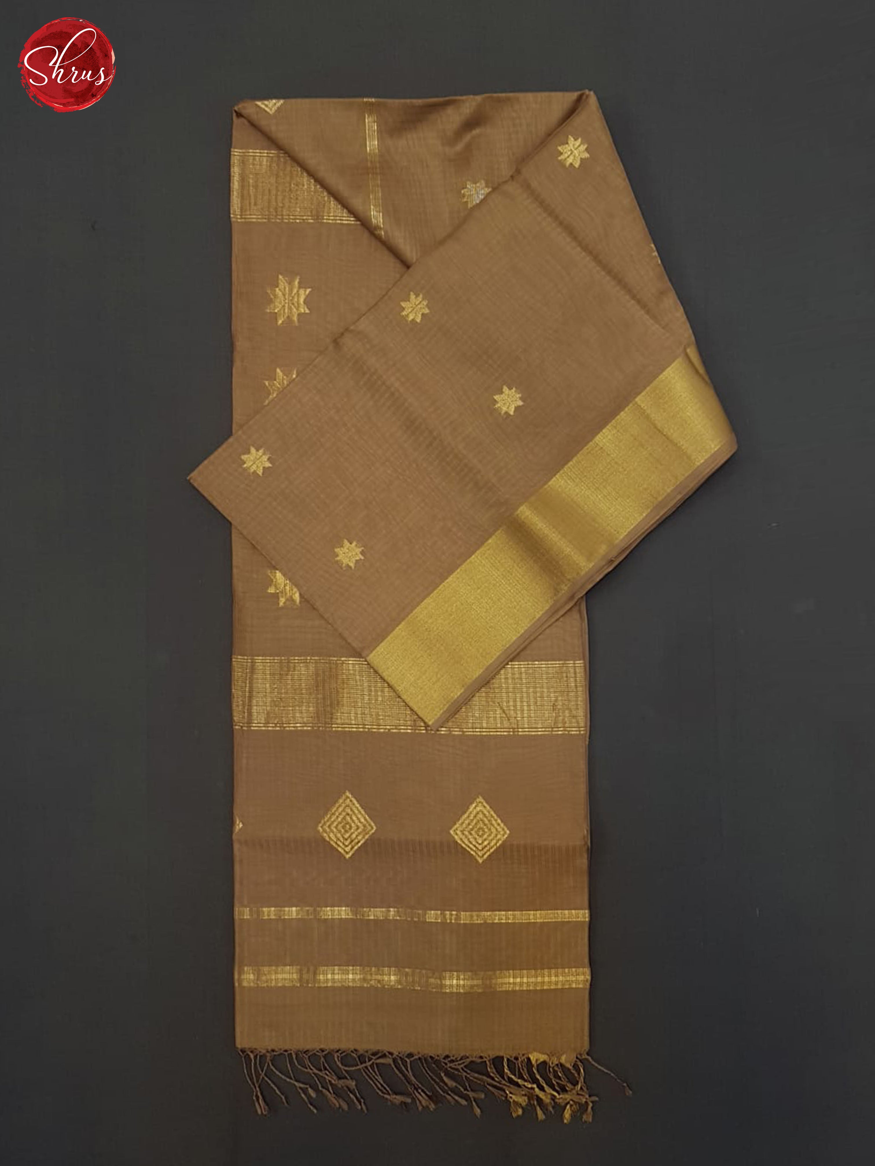 Brown(Single Tone) - Maheshwari silkcotton Saree - Shop on ShrusEternity.com