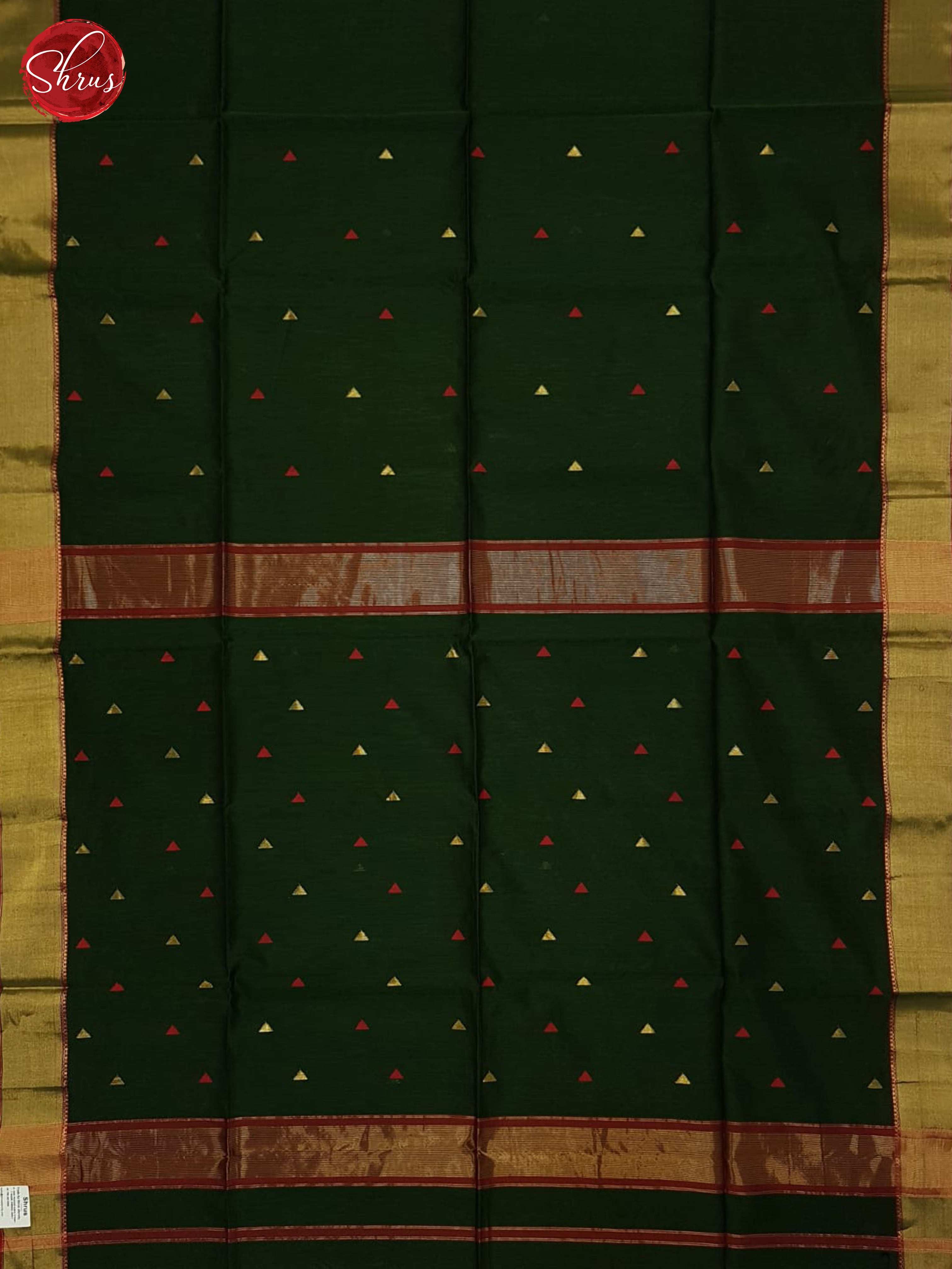 Green(Single Tone) - Maheshwari silkcotton Saree - Shop on ShrusEternity.com