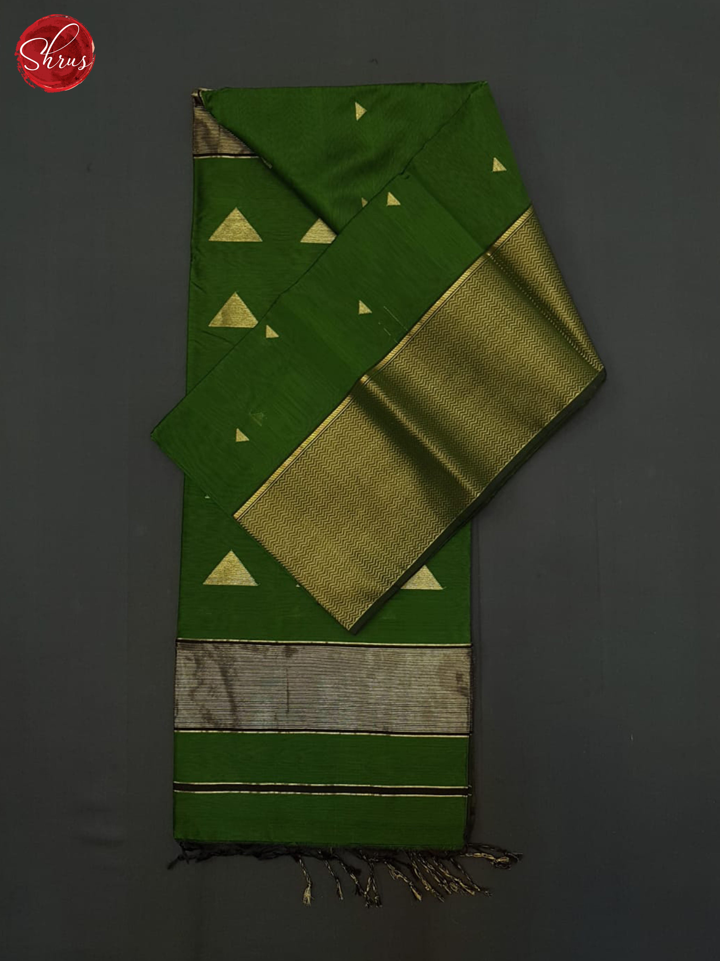 Green(Single Tone) - Maheshwari silkcotton Saree - Shop on ShrusEternity.com