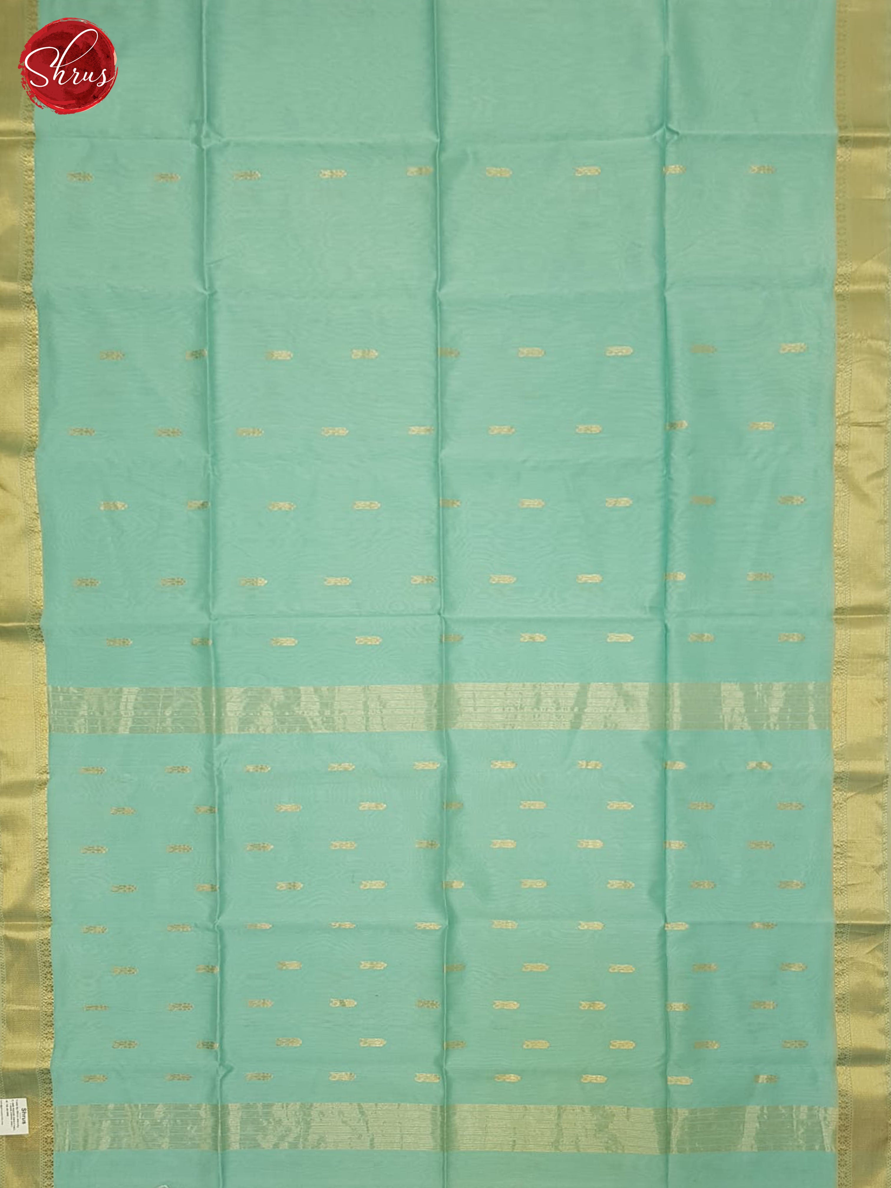 Teal Blue(Single Tone)- Maheshwari silkcotton Saree - Shop on ShrusEternity.com