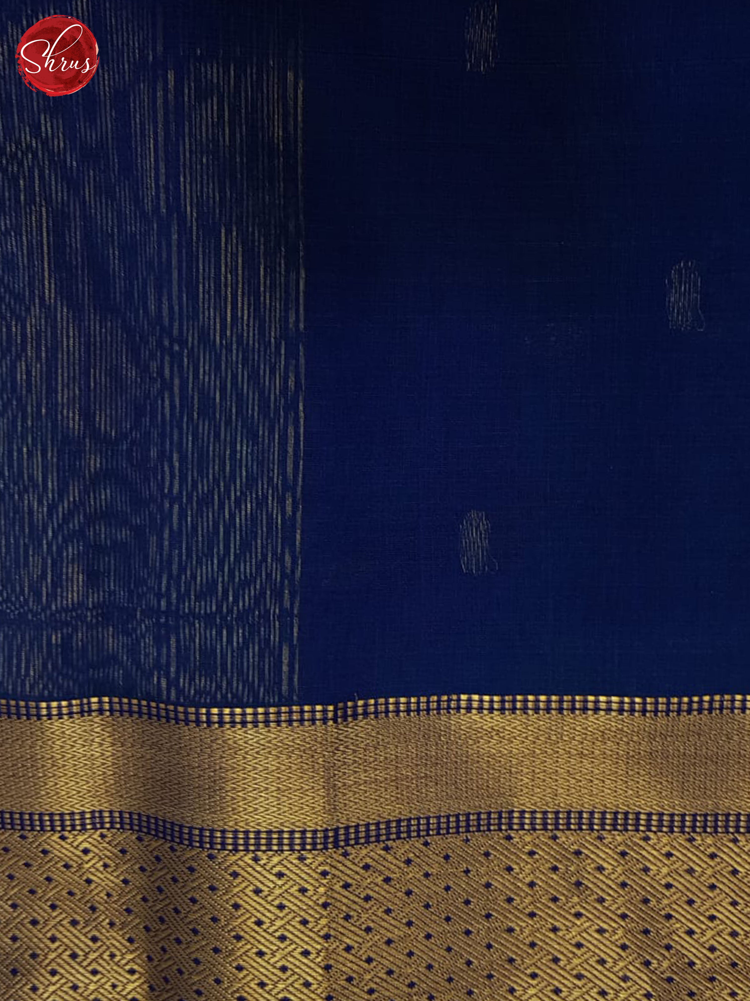 Peacock Neck & Blue- Maheshwari silkcotton Saree - Shop on ShrusEternity.com