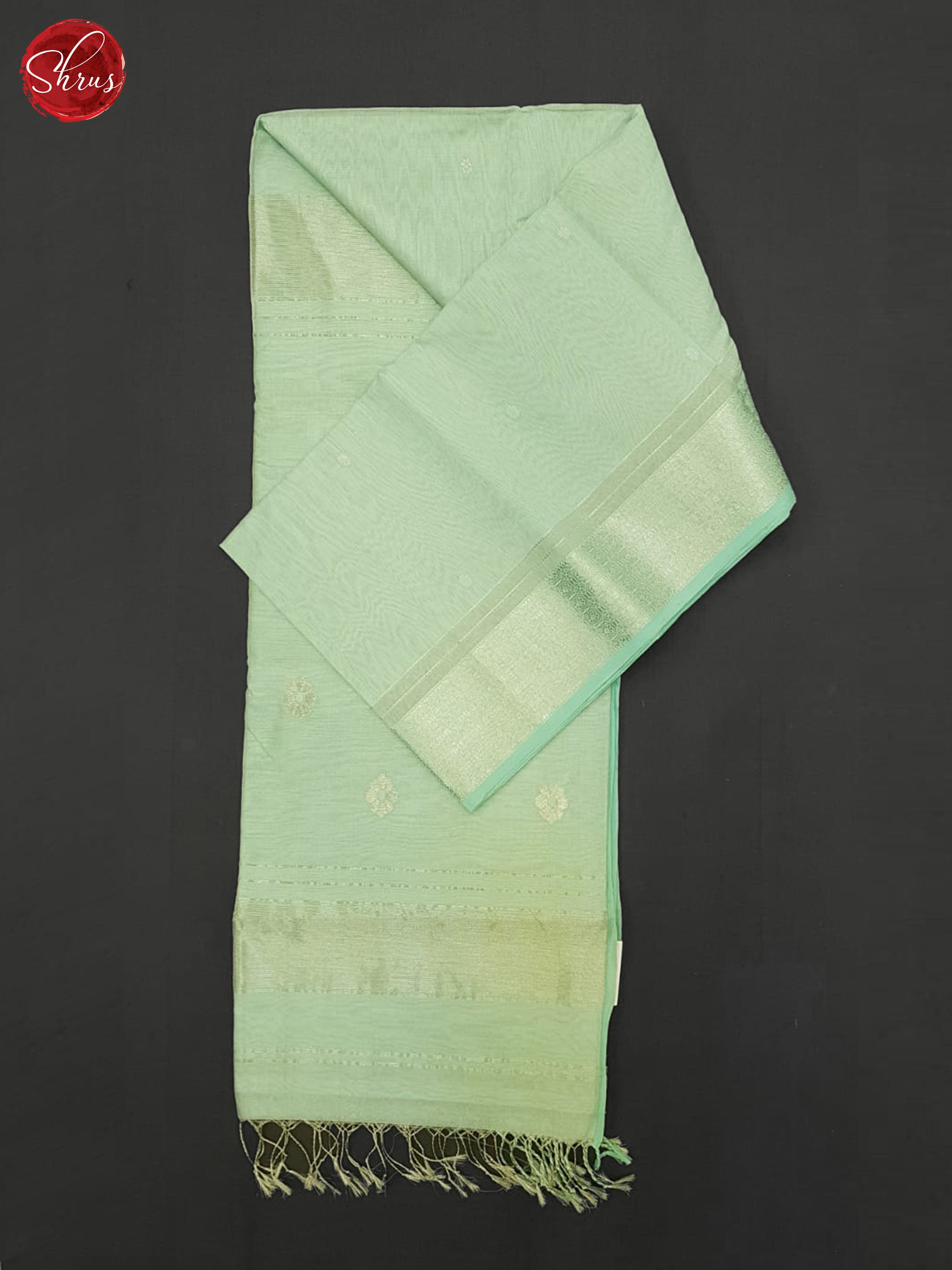 Aqua Green(Single Tone) - Maheshwari silkcotton Saree - Shop on ShrusEternity.com