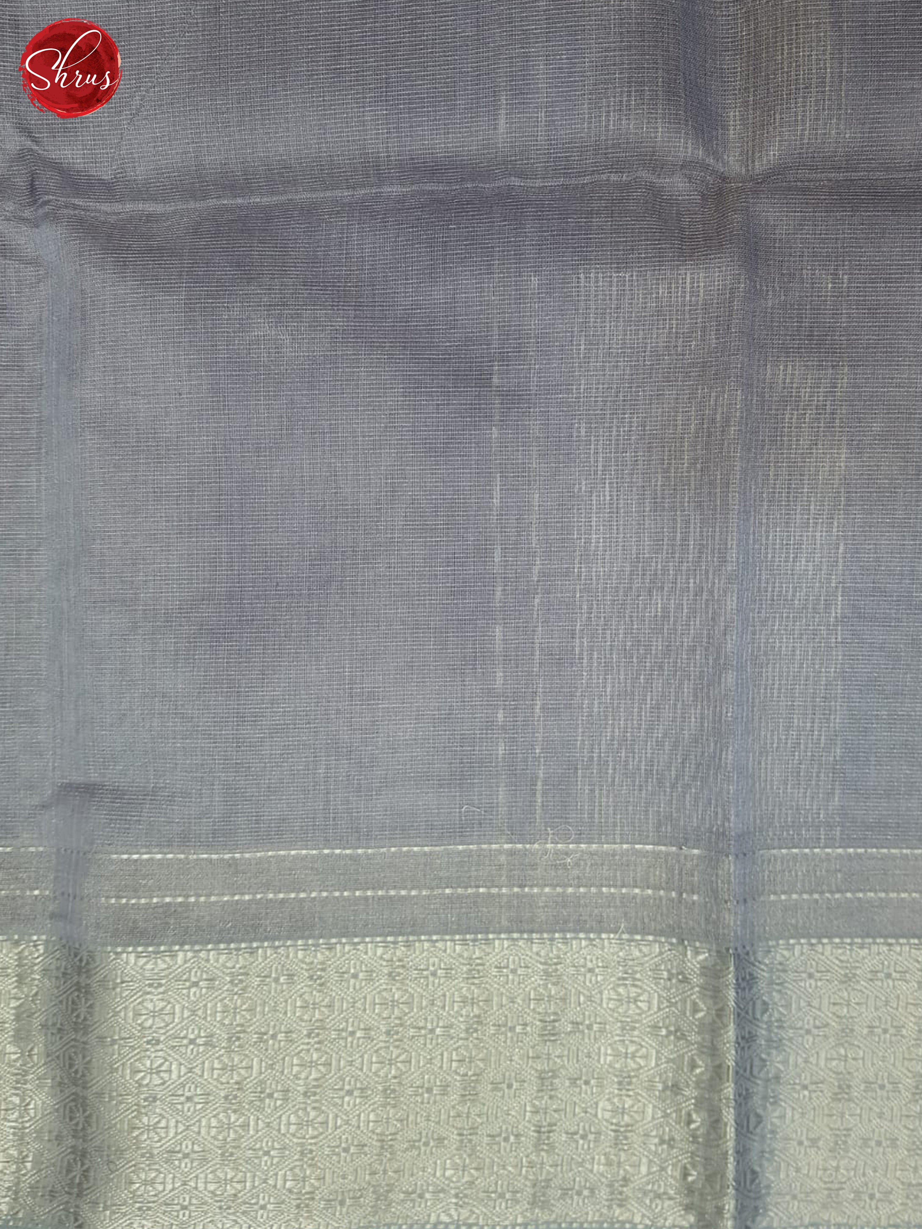 Blueish Grey(Single Tone)- Maheshwari Silk Cotton Saree - Shop on ShrusEternity.com