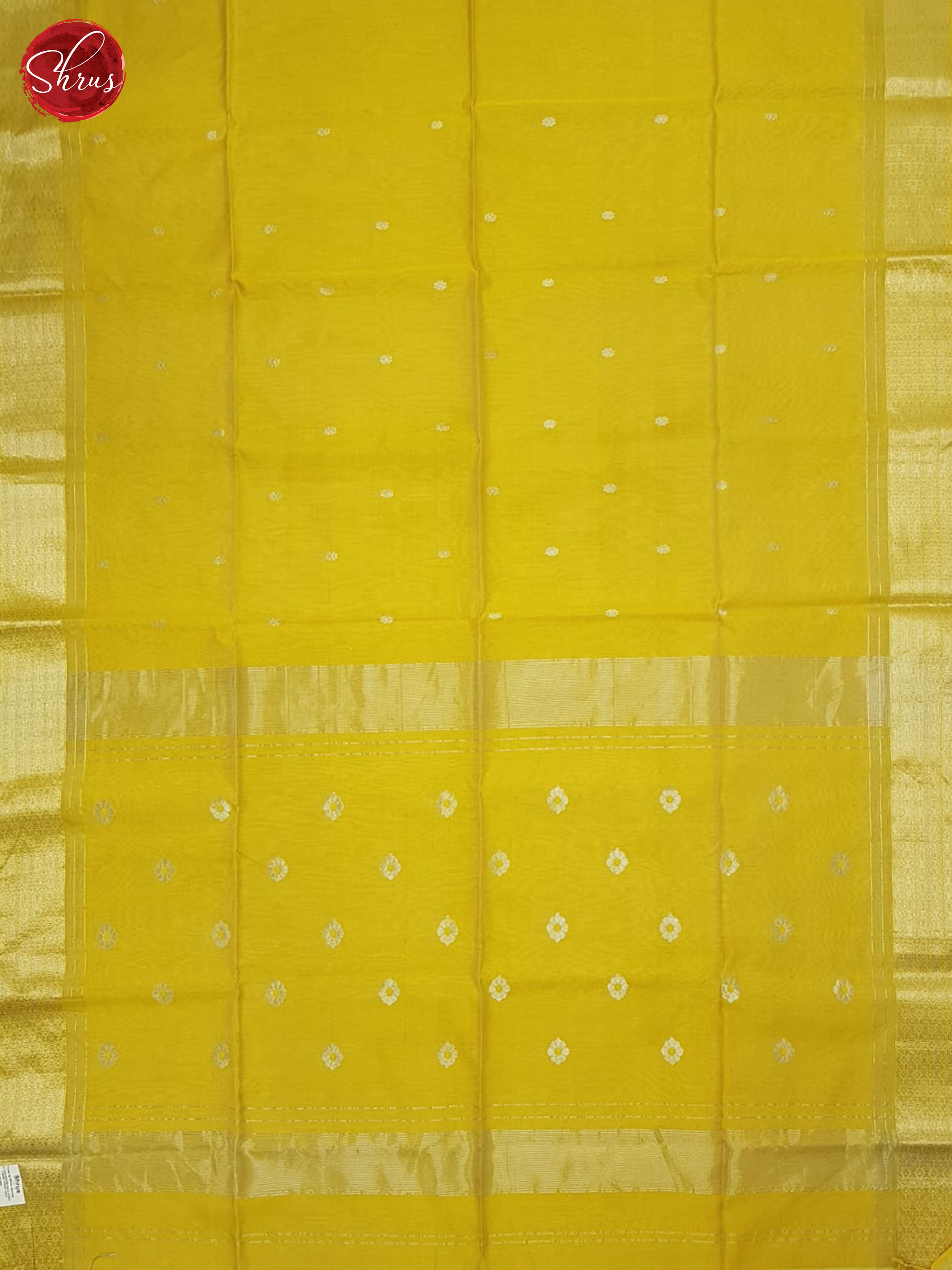 Yellow(Single TonE)- Maheshwari silkcotton Saree - Shop on ShrusEternity.com