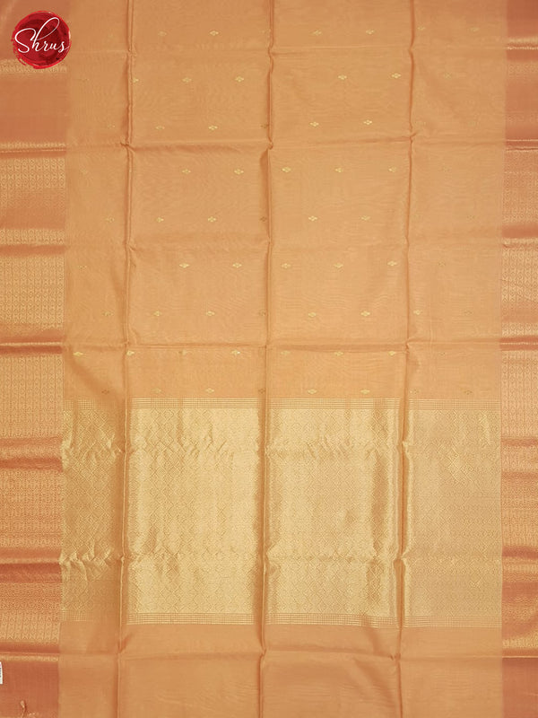Peachish Pink(Single Tone)- Maheshwari Silk Cotton Saree - Shop on ShrusEternity.com