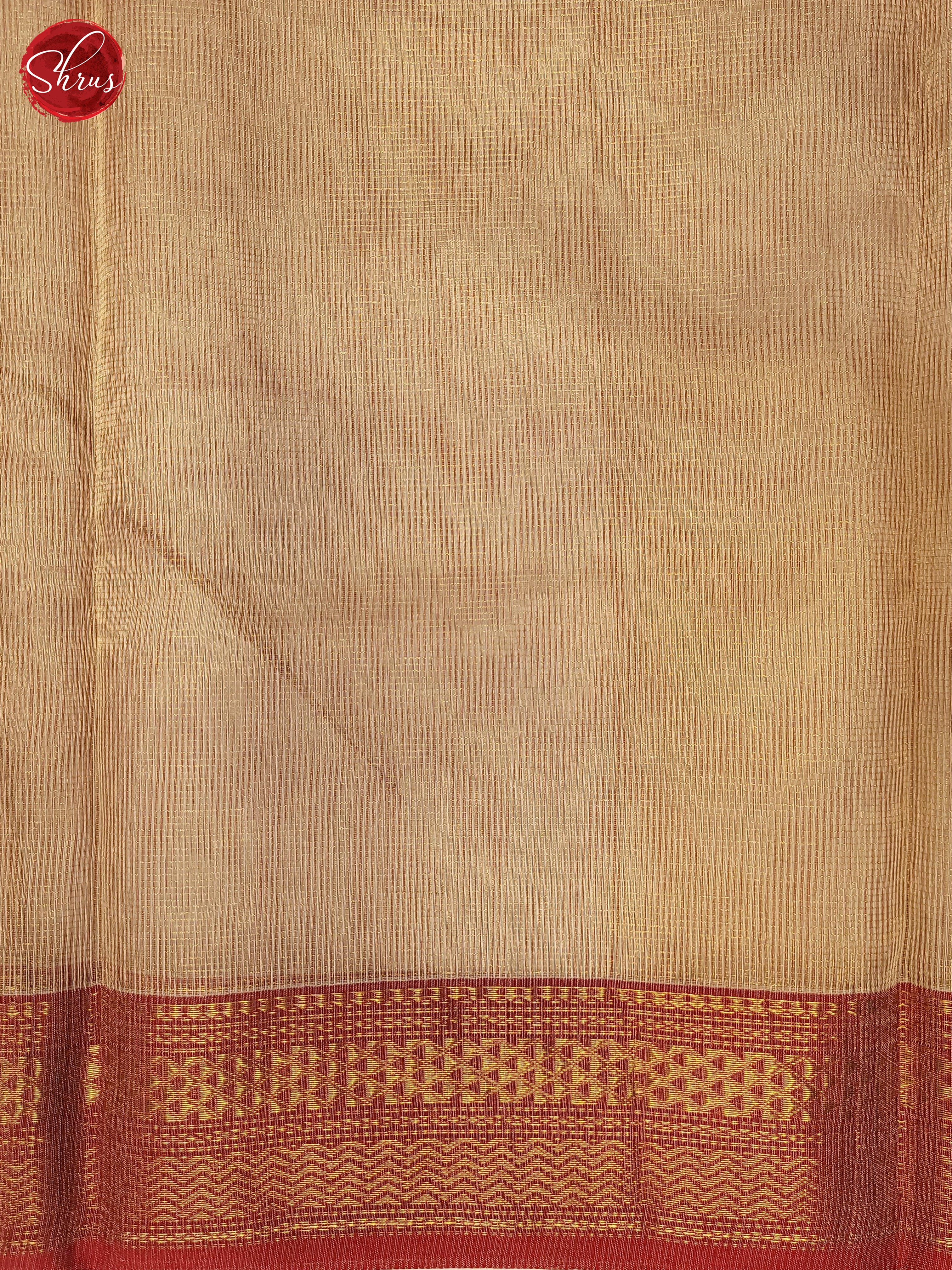 Beige & Red - Maheshwari silkcotton Saree - Shop on ShrusEternity.com