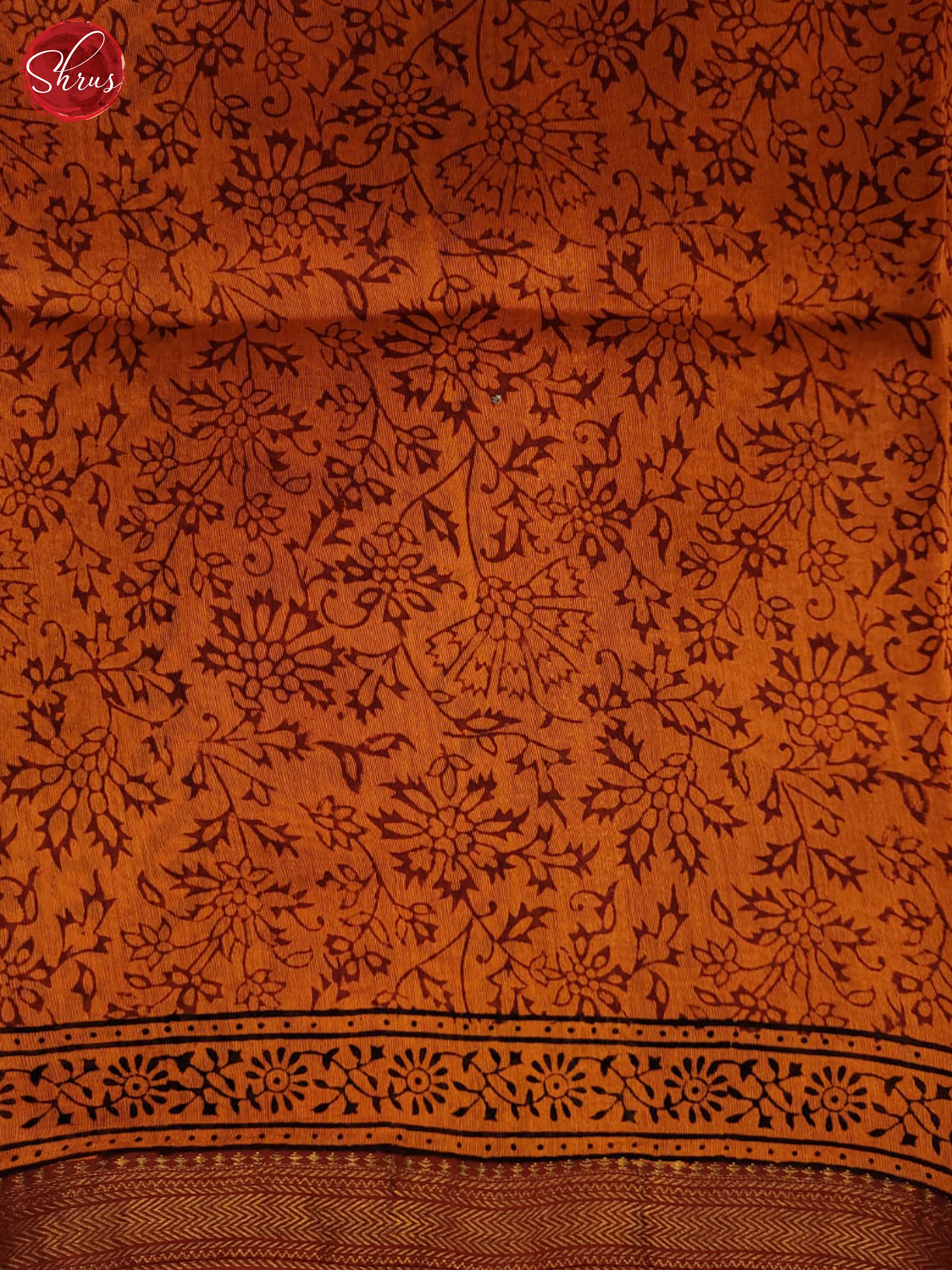 Maroon and Orange- Maheshwari Silk Cotton  Saree - Shop on ShrusEternity.com
